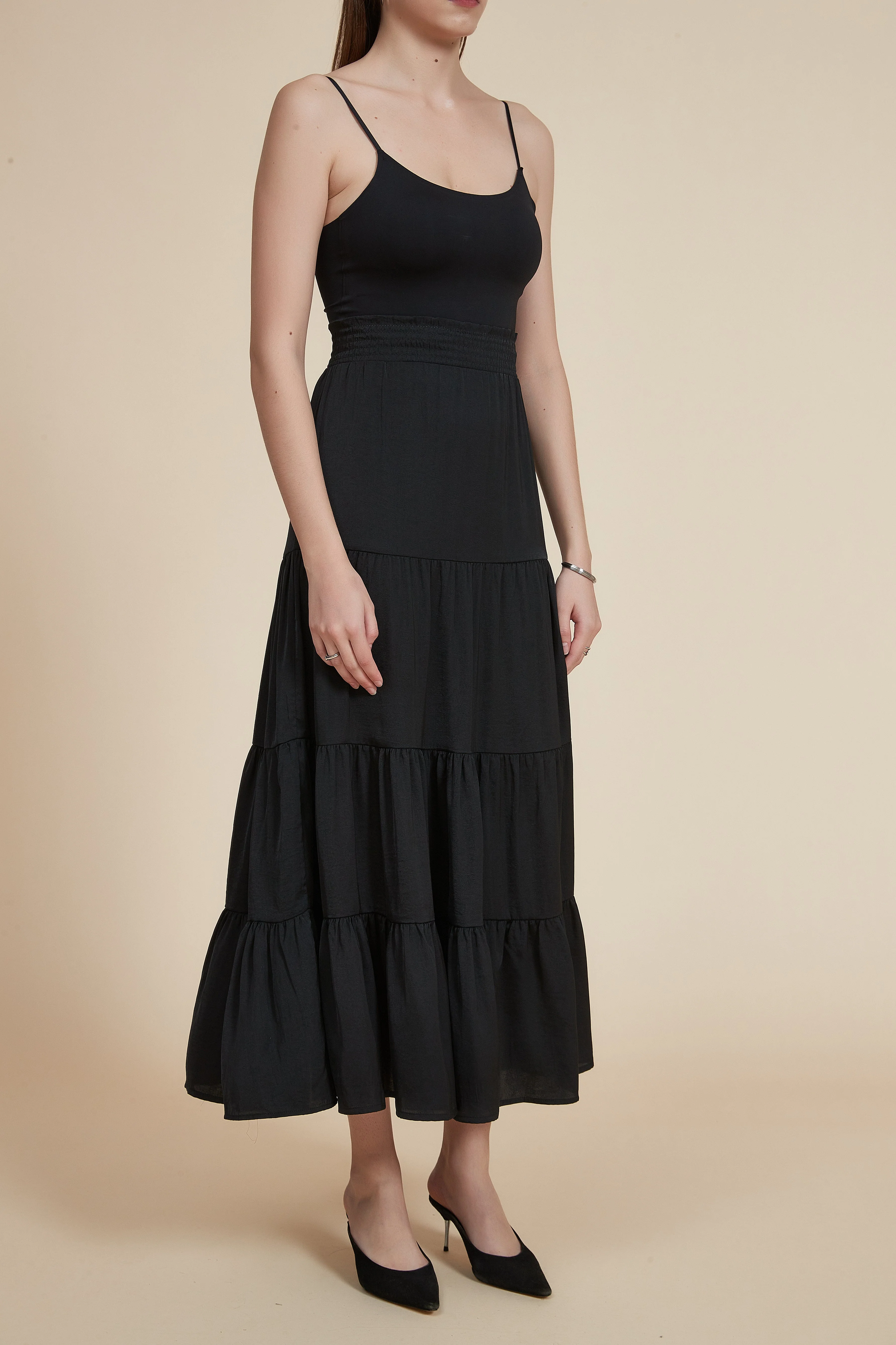 Plain Solid Ruffled Long Skirt - Image 5