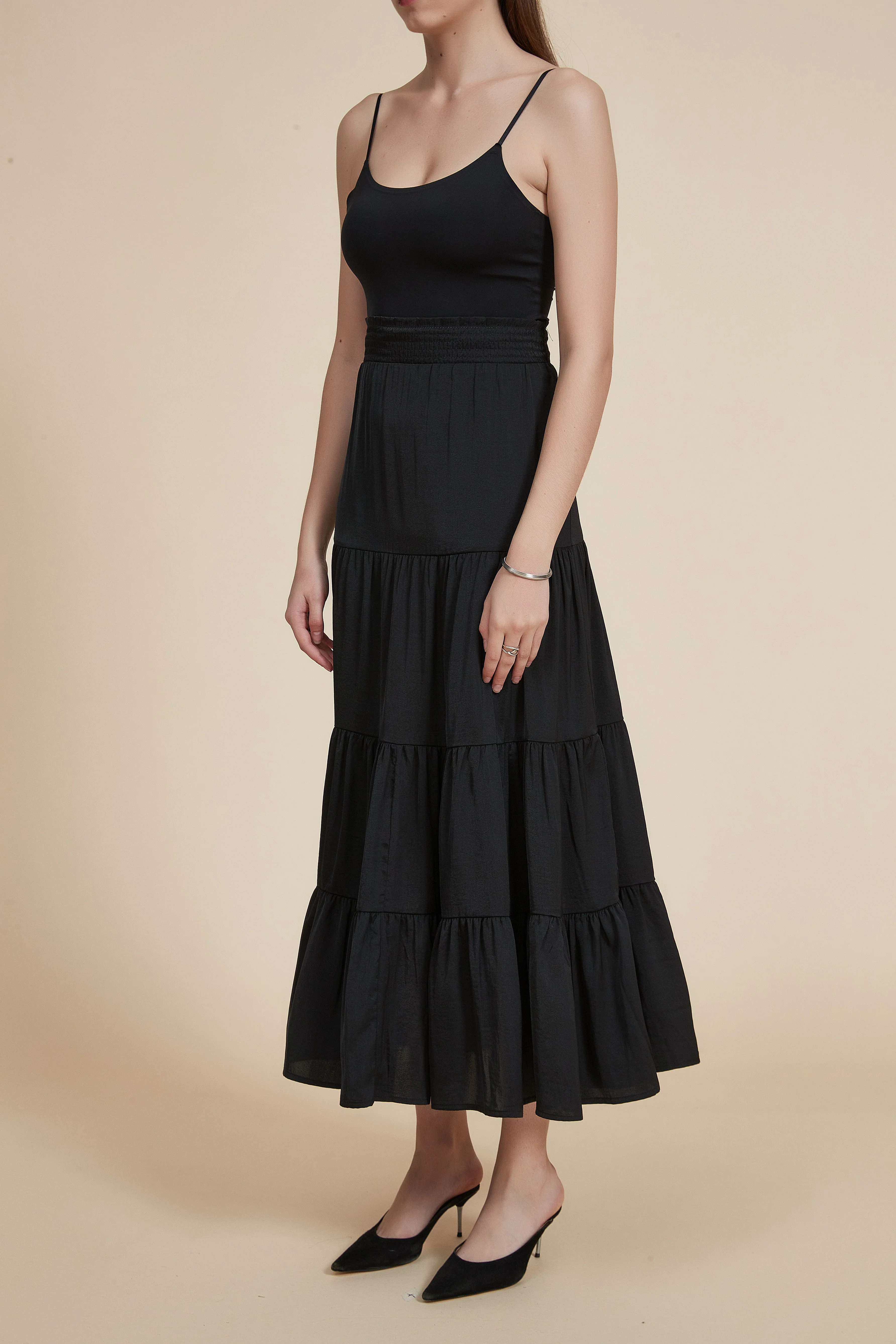 Plain Solid Ruffled Long Skirt - Image 6