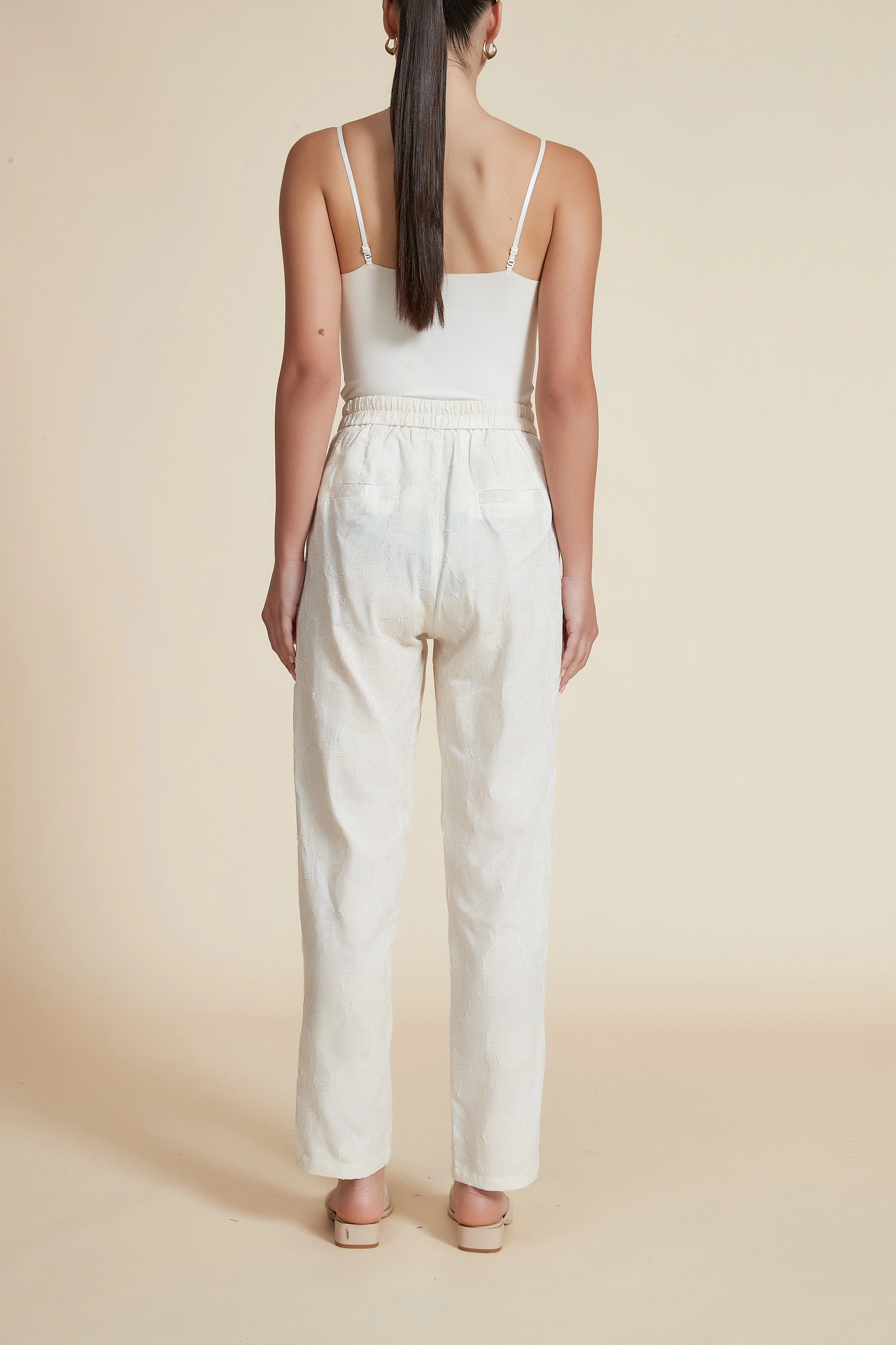 Plain Wide-Leg Trousers with Belt - Image 3