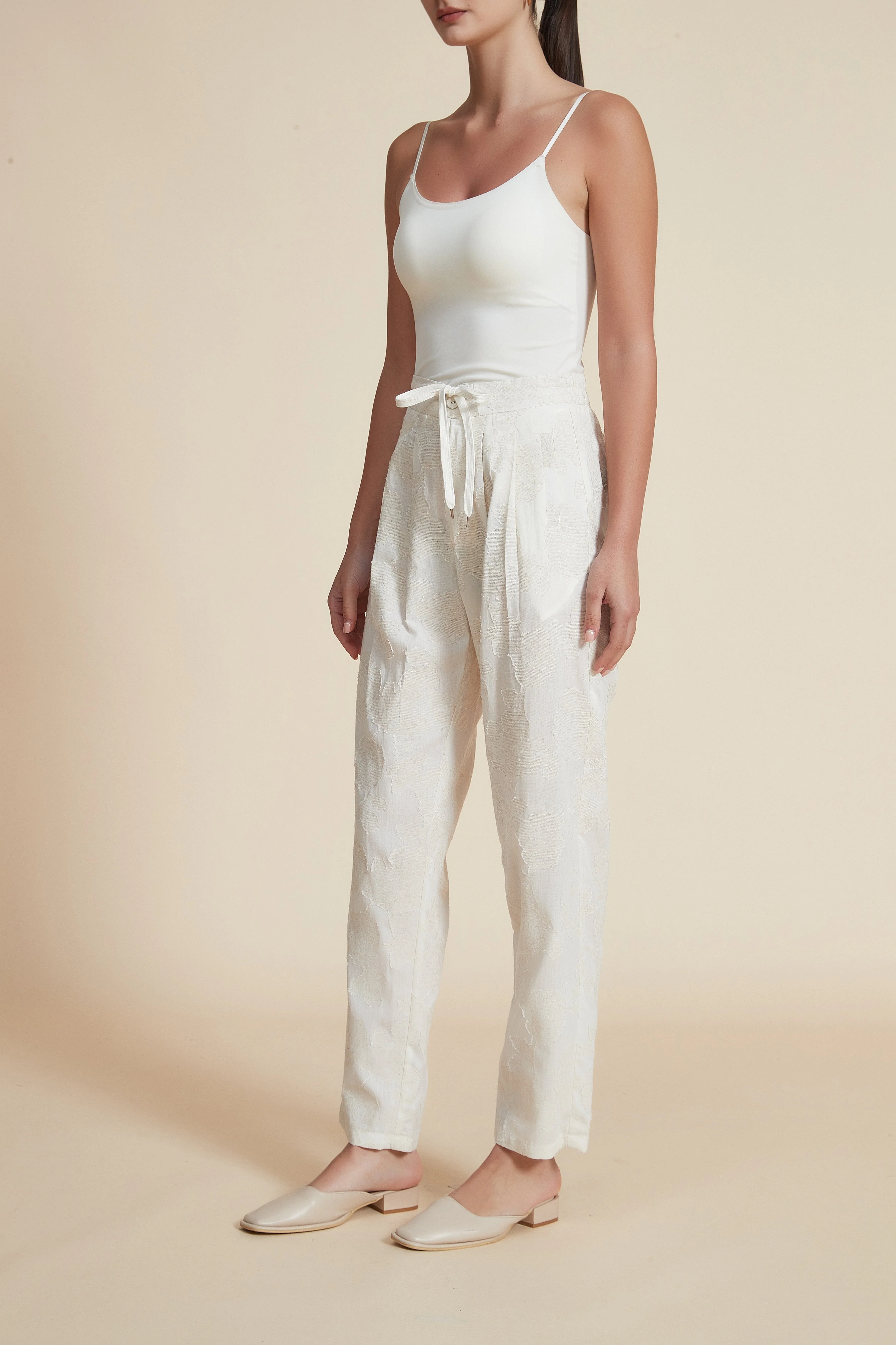 Plain Wide-Leg Trousers with Belt - Image 5