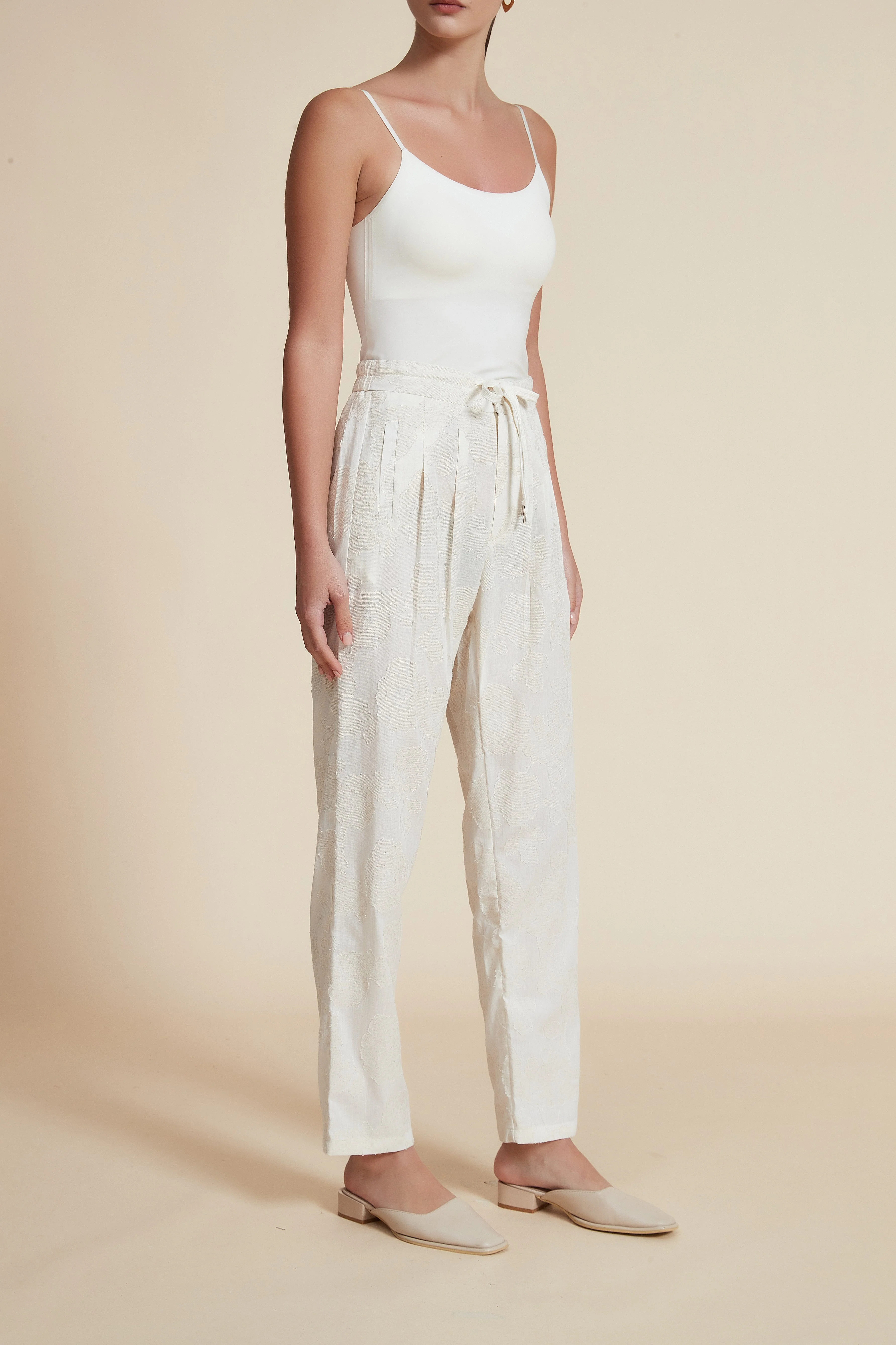 Plain Wide-Leg Trousers with Belt - Image 6