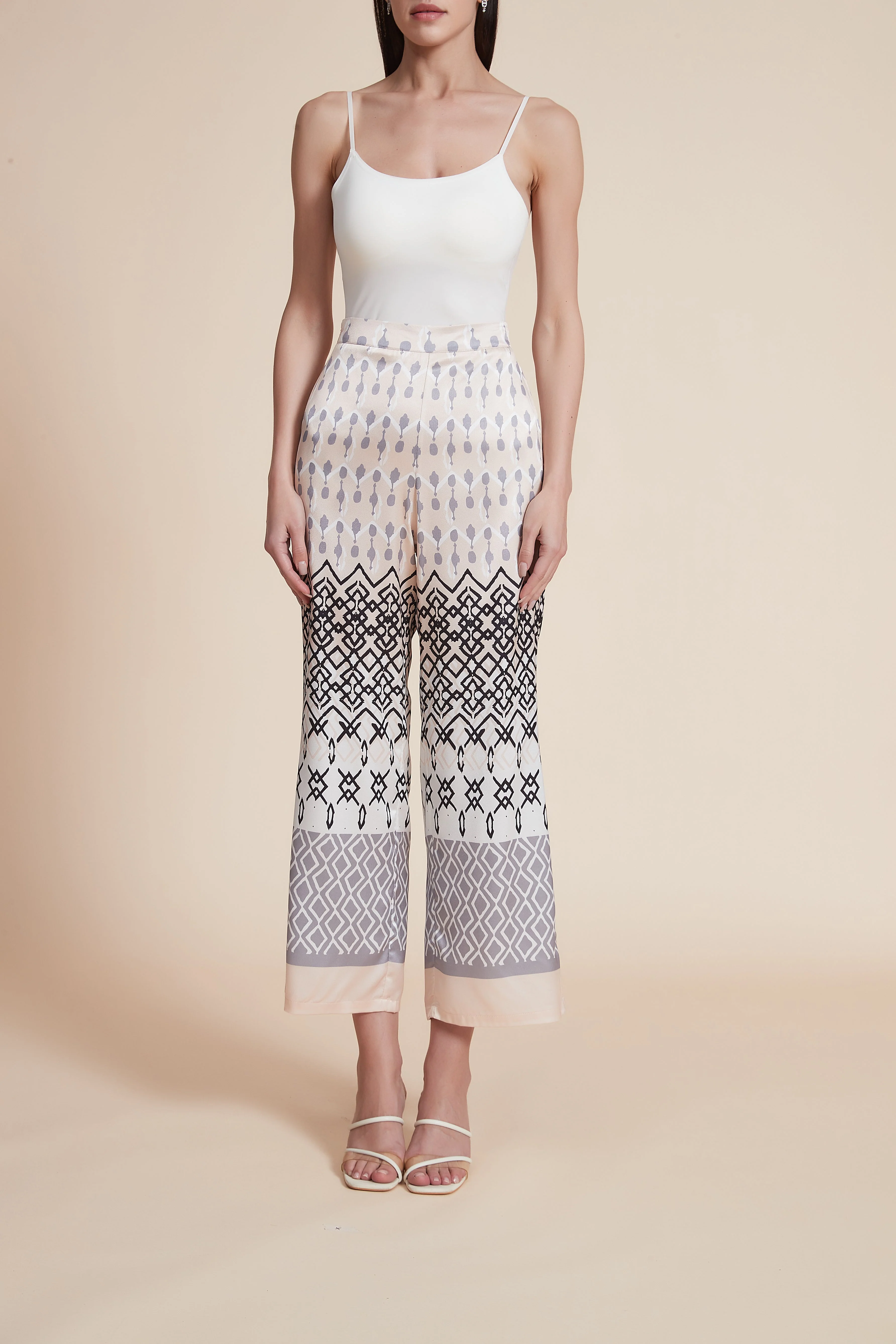 Women's Wide-Leg Printed Long Pants