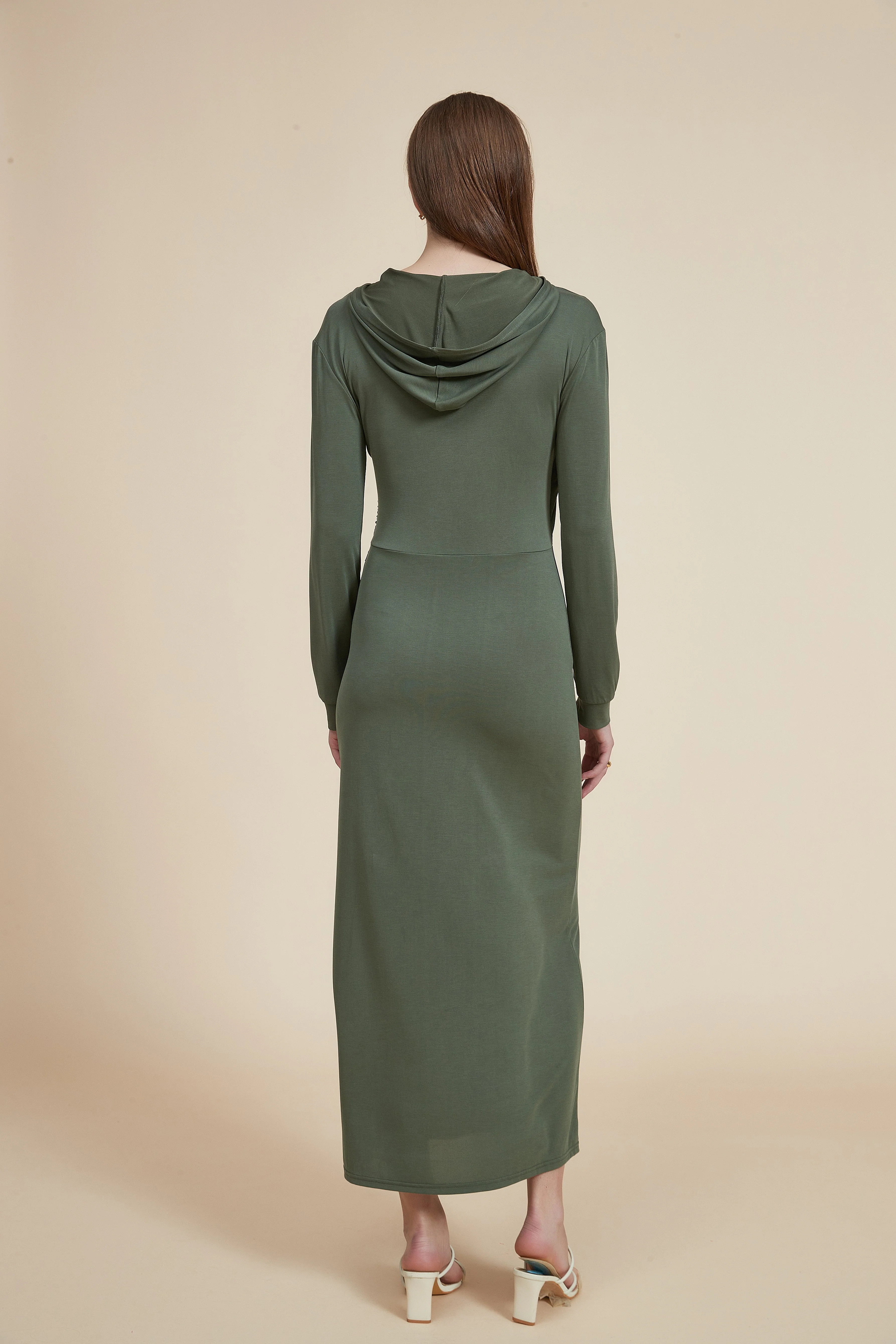 Long Dress with Long Sleeves and Waist Opening - Image 6