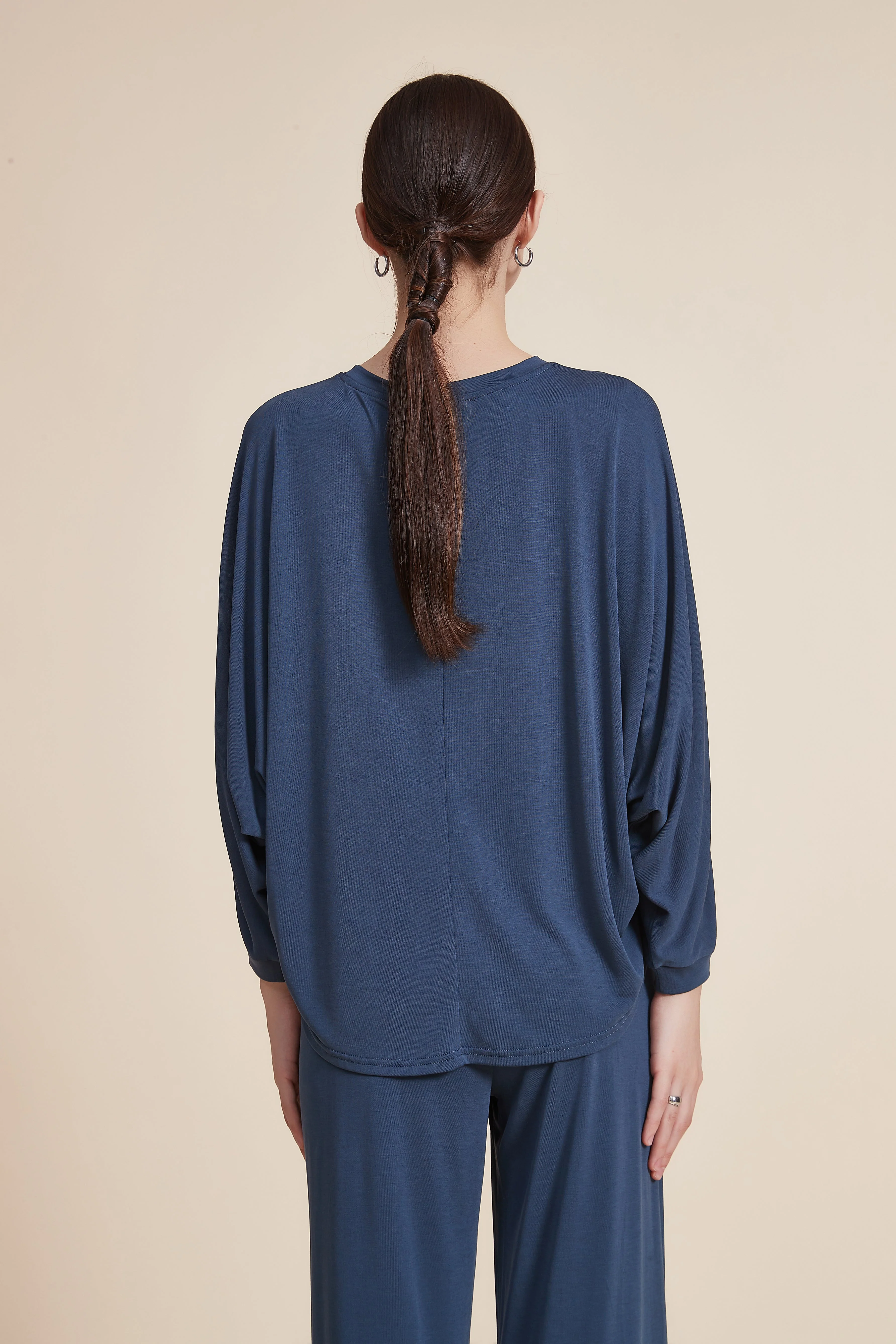 Plain Round Neck Blouse - Image 3