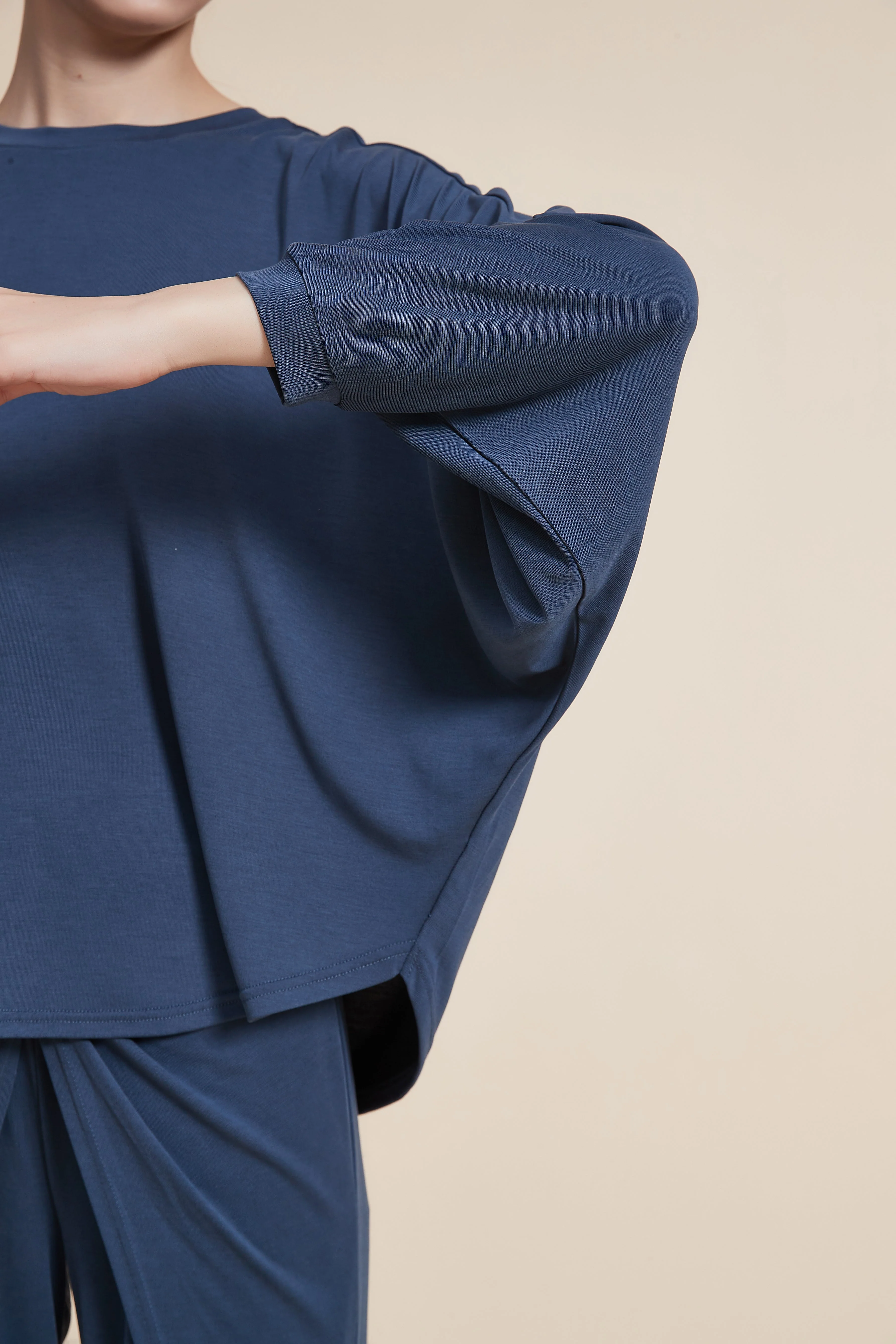 Plain Round Neck Blouse - Image 4