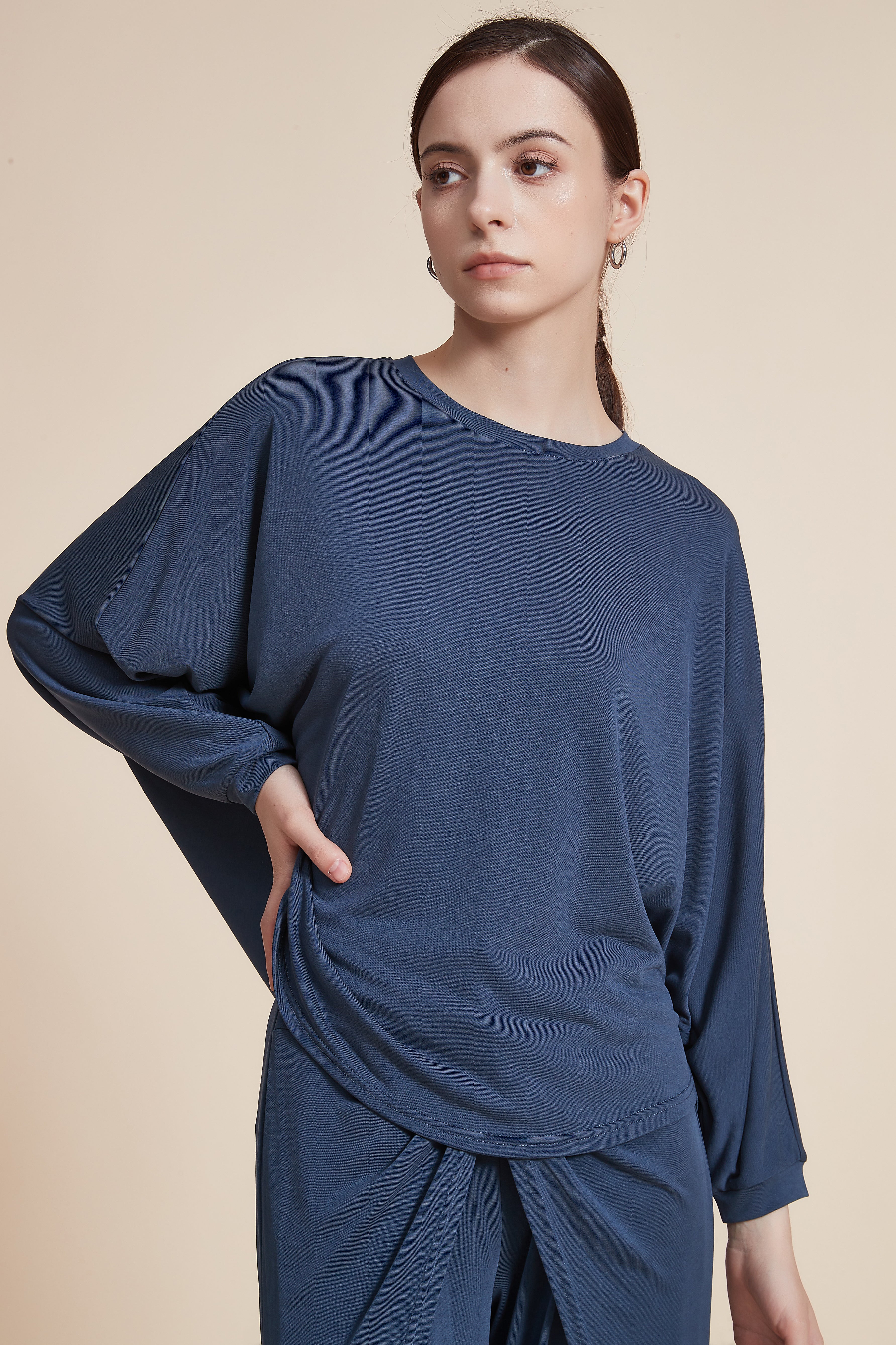 Plain Round Neck Blouse - Image 5