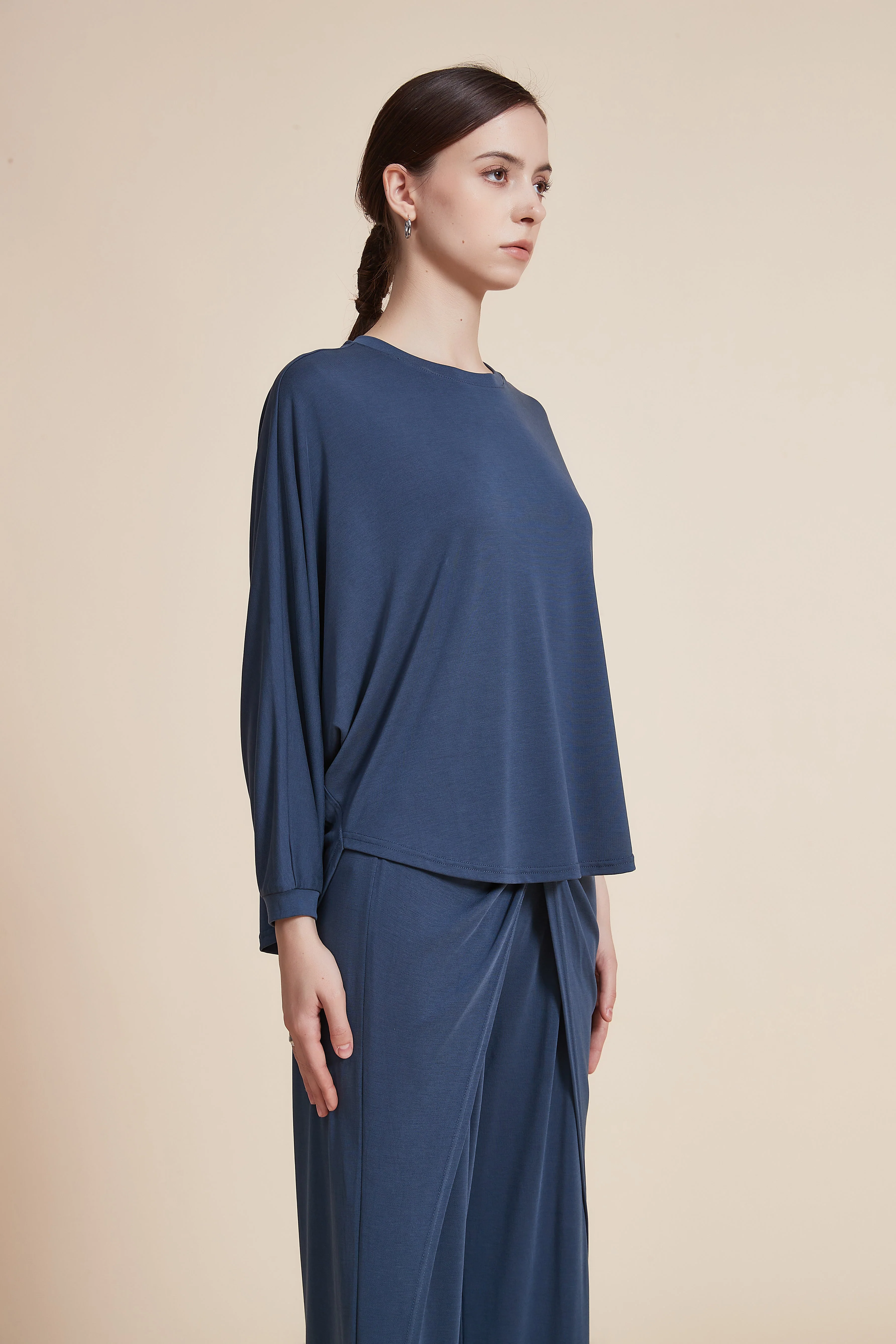 Plain Round Neck Blouse - Image 6