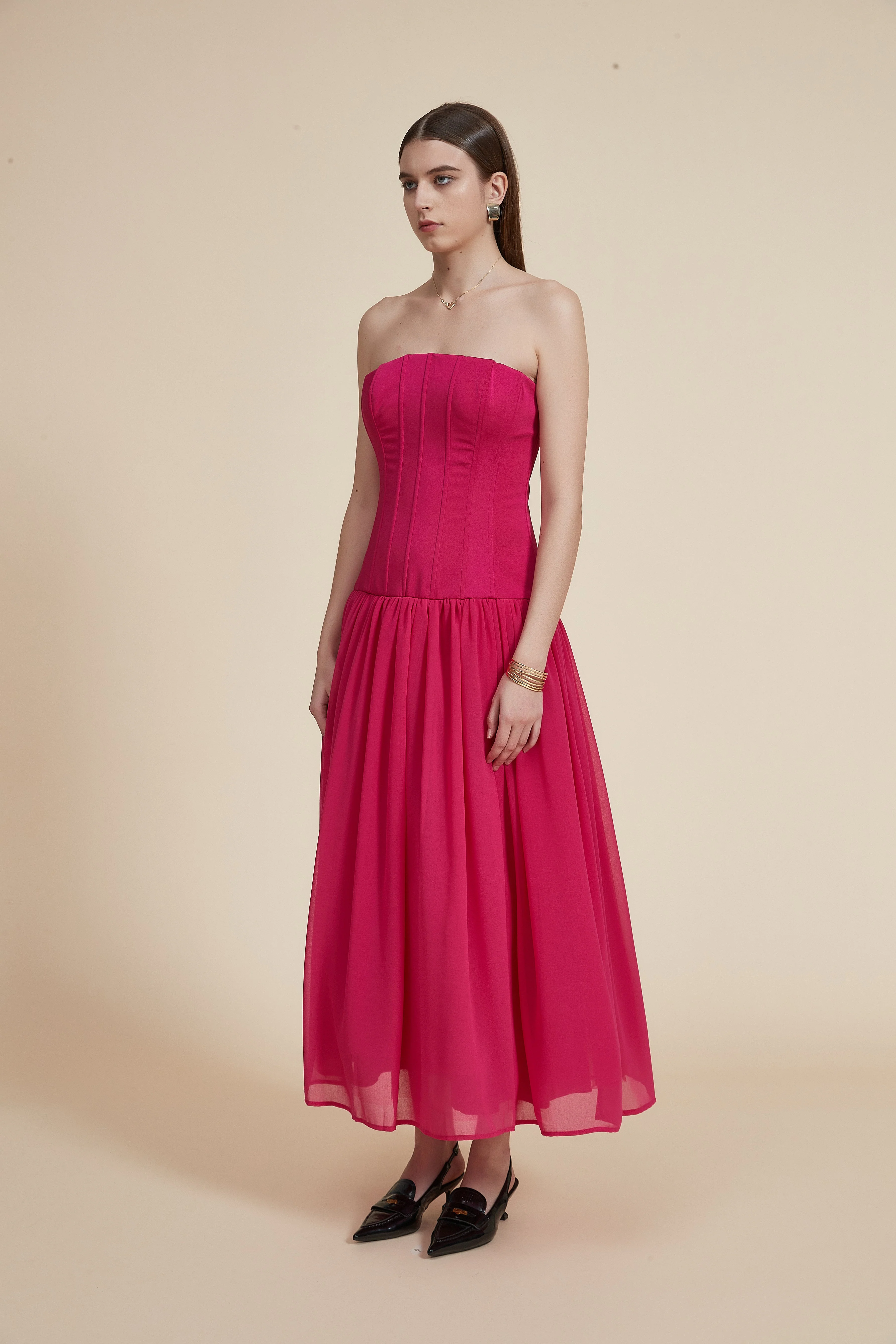 Long Ruffled Cape Dress - Image 10