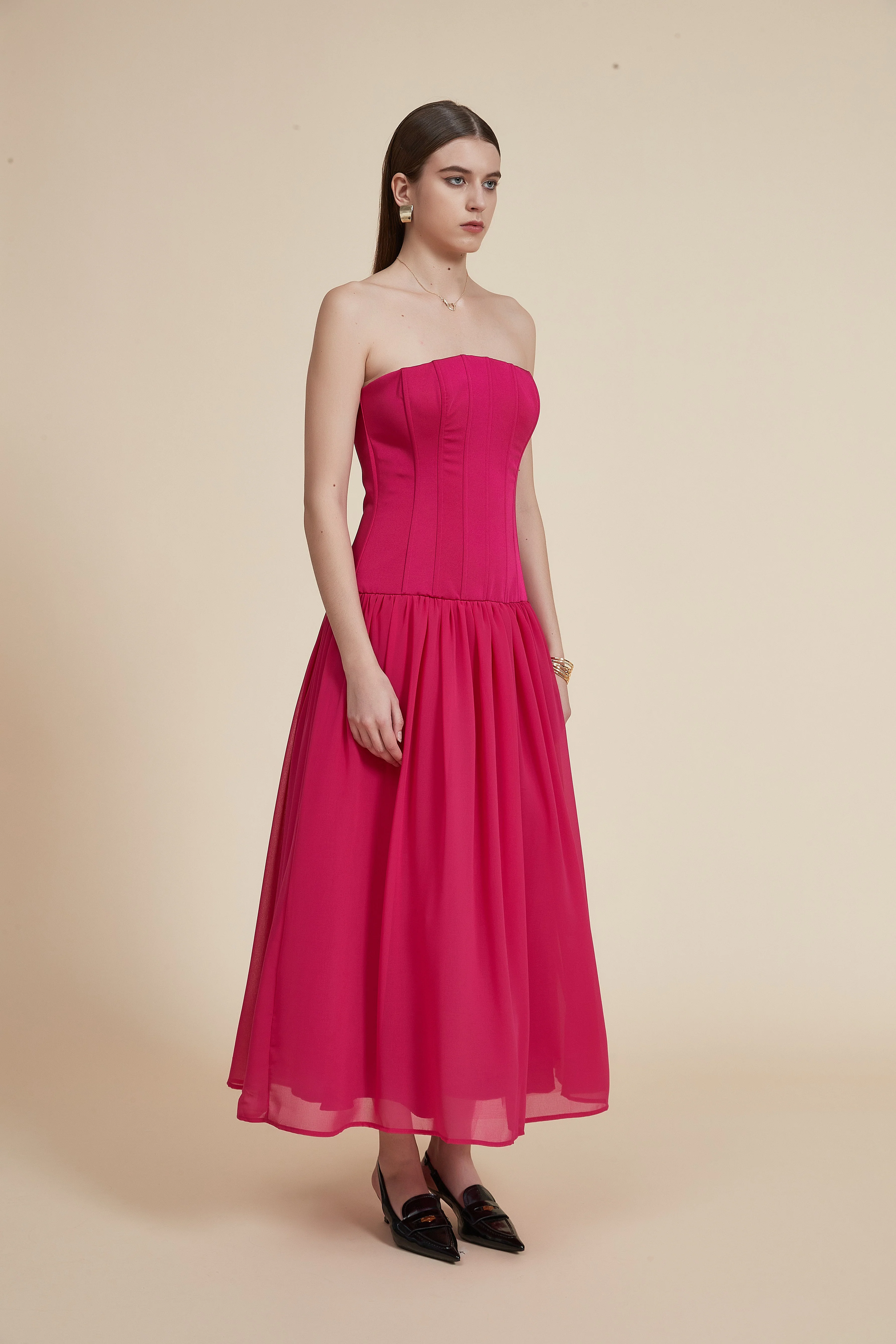 Long Ruffled Cape Dress - Image 11