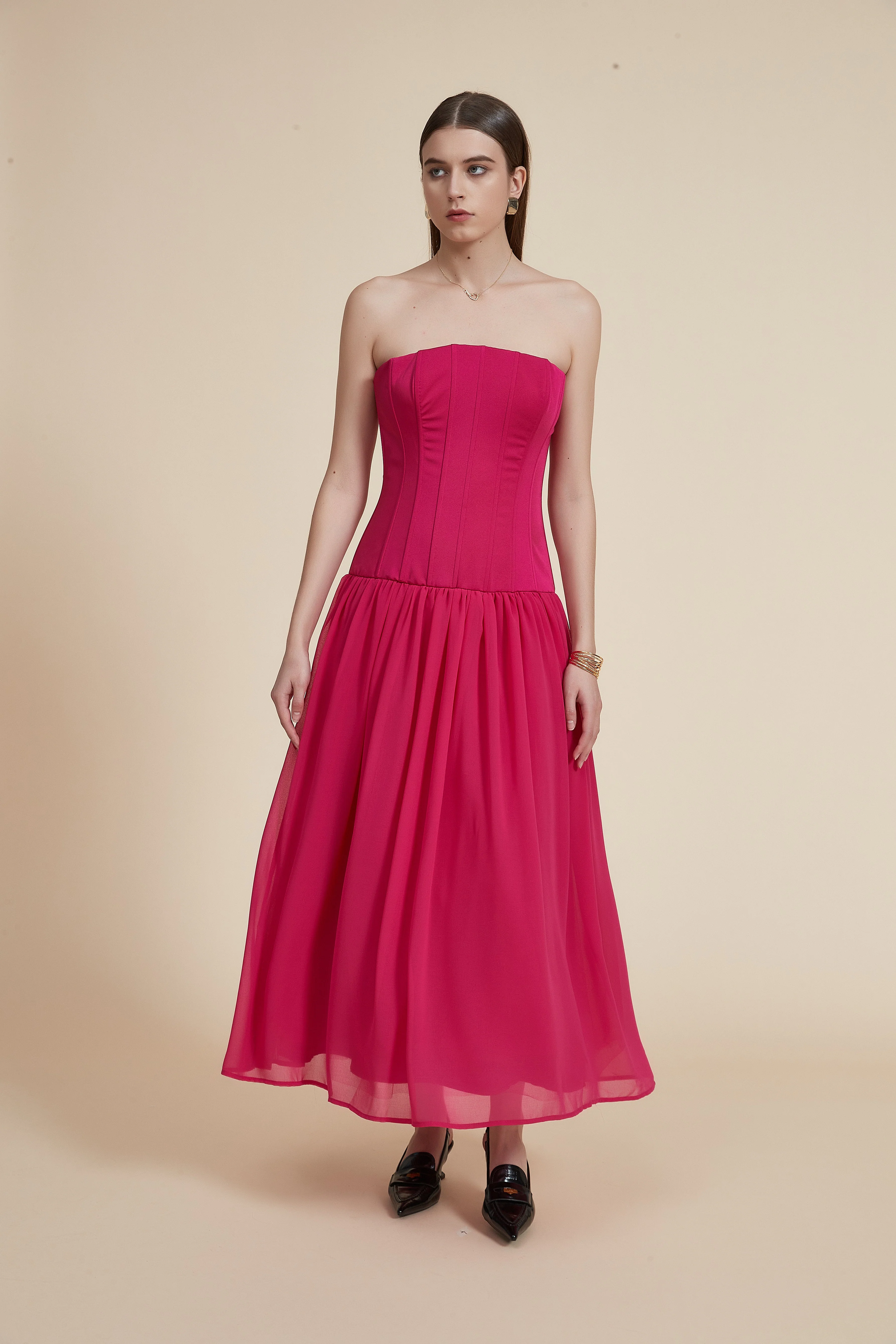 Long Ruffled Cape Dress - Image 12