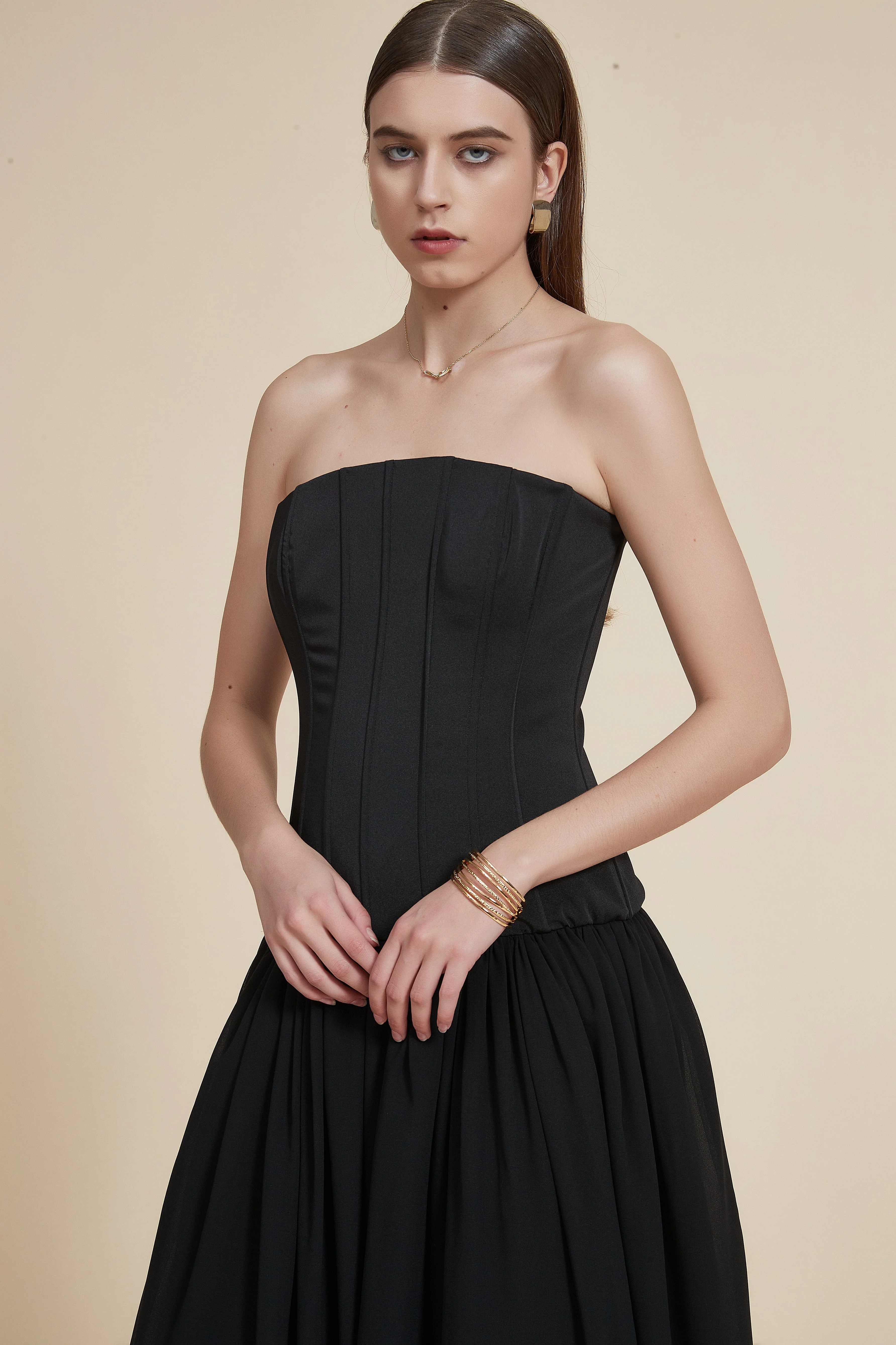 Long Ruffled Cape Dress - Image 5