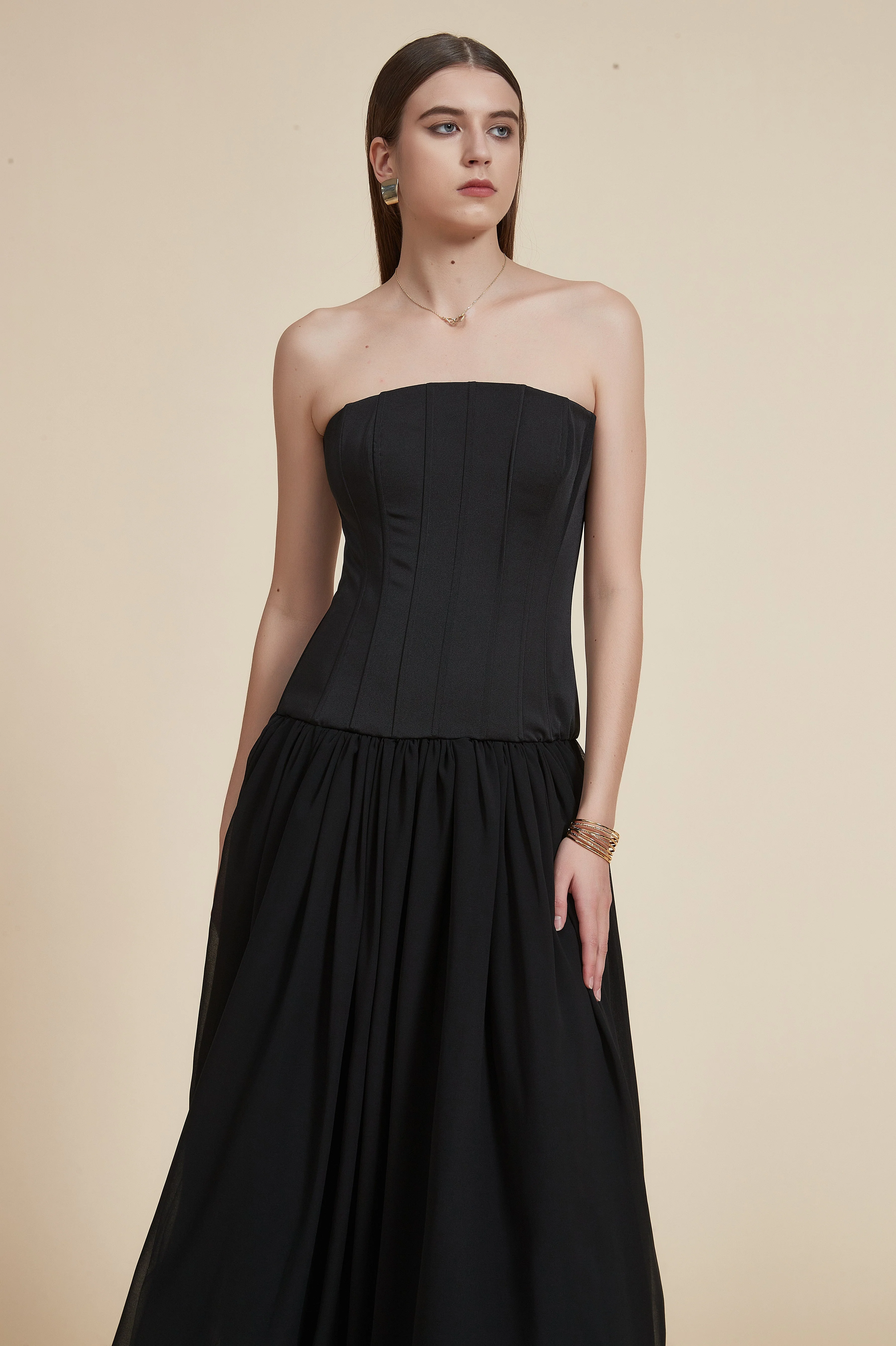 Long Ruffled Cape Dress - Image 6