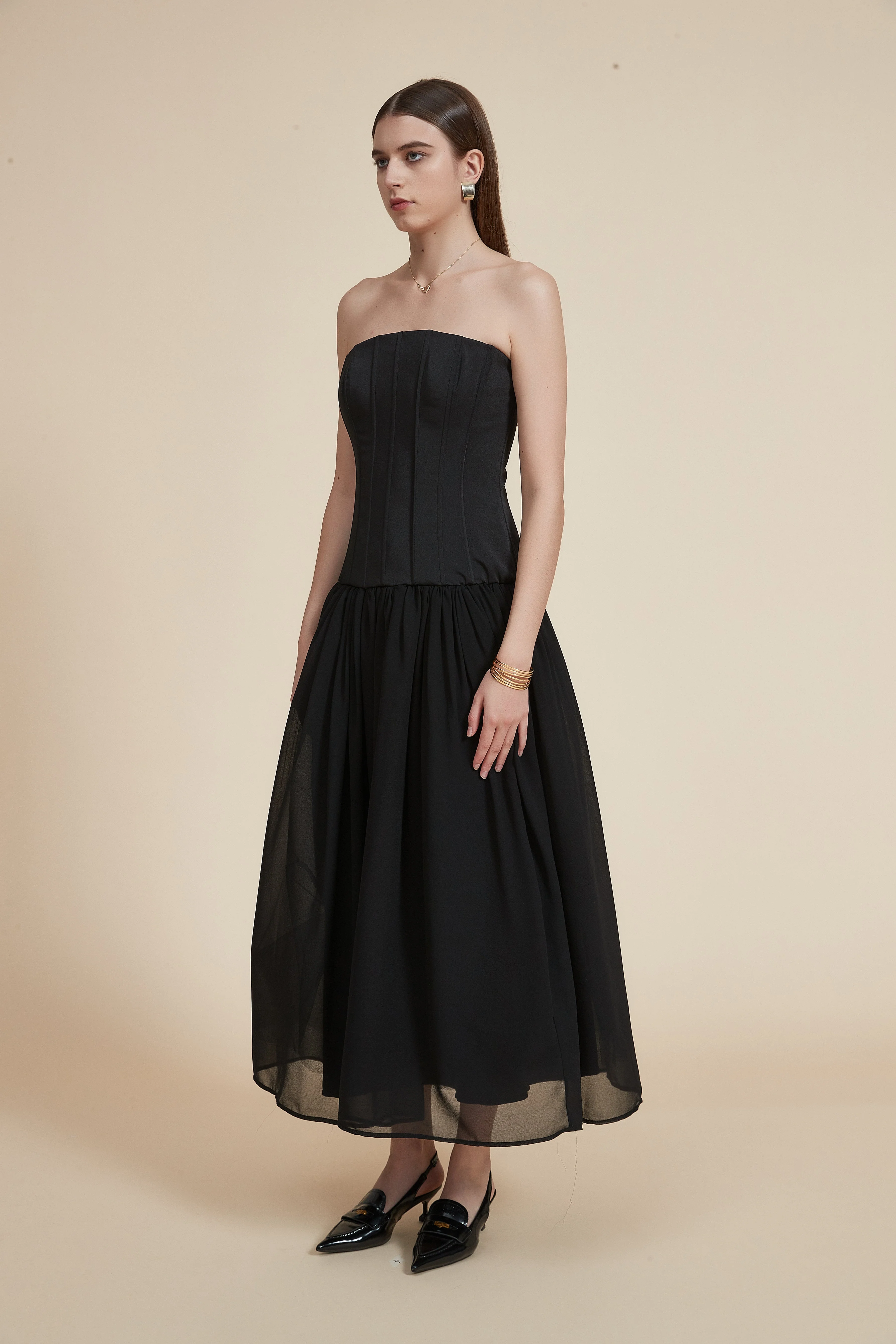 Long Ruffled Cape Dress - Image 8