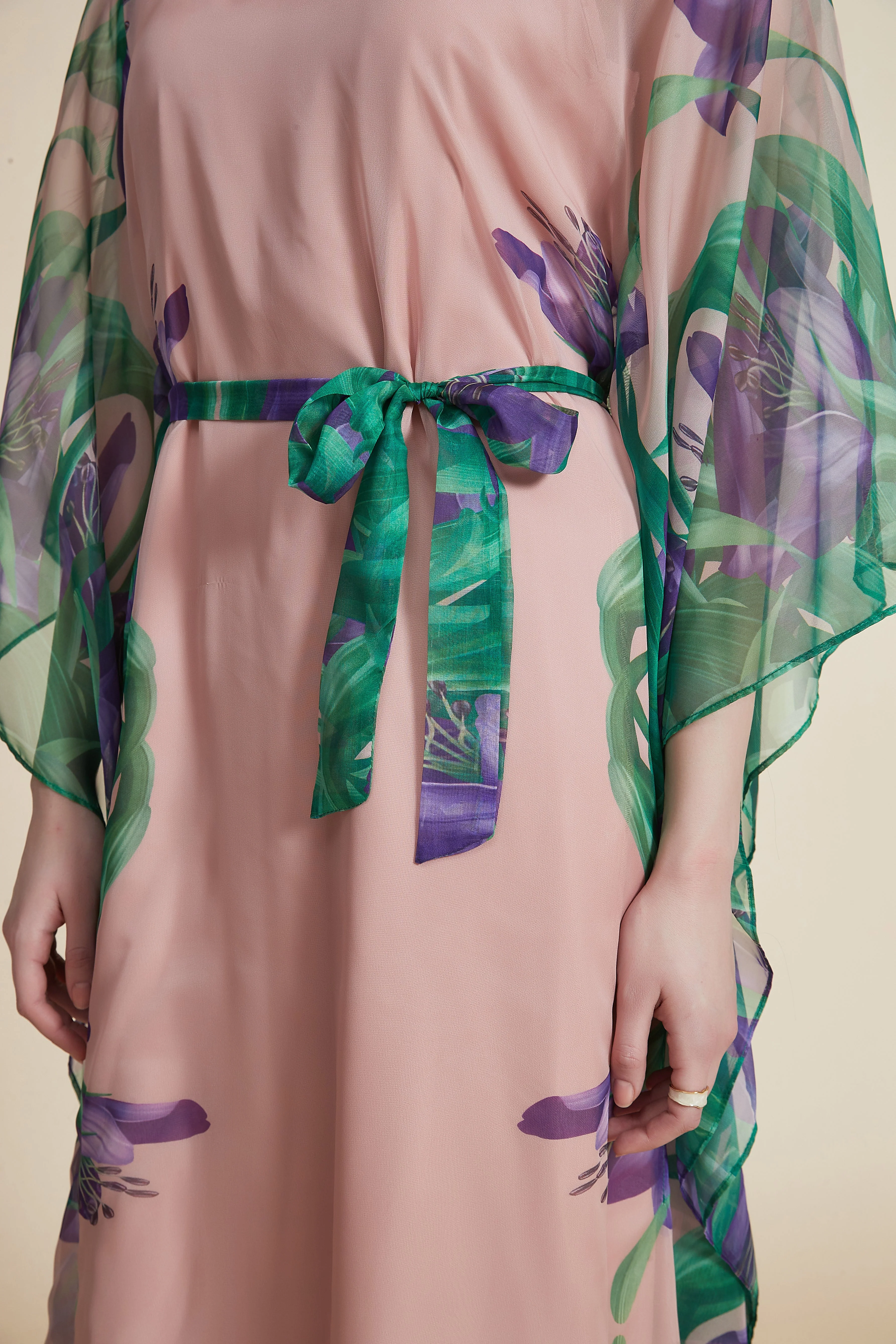 floral print butterfly sleeve maxi dress - Image 4