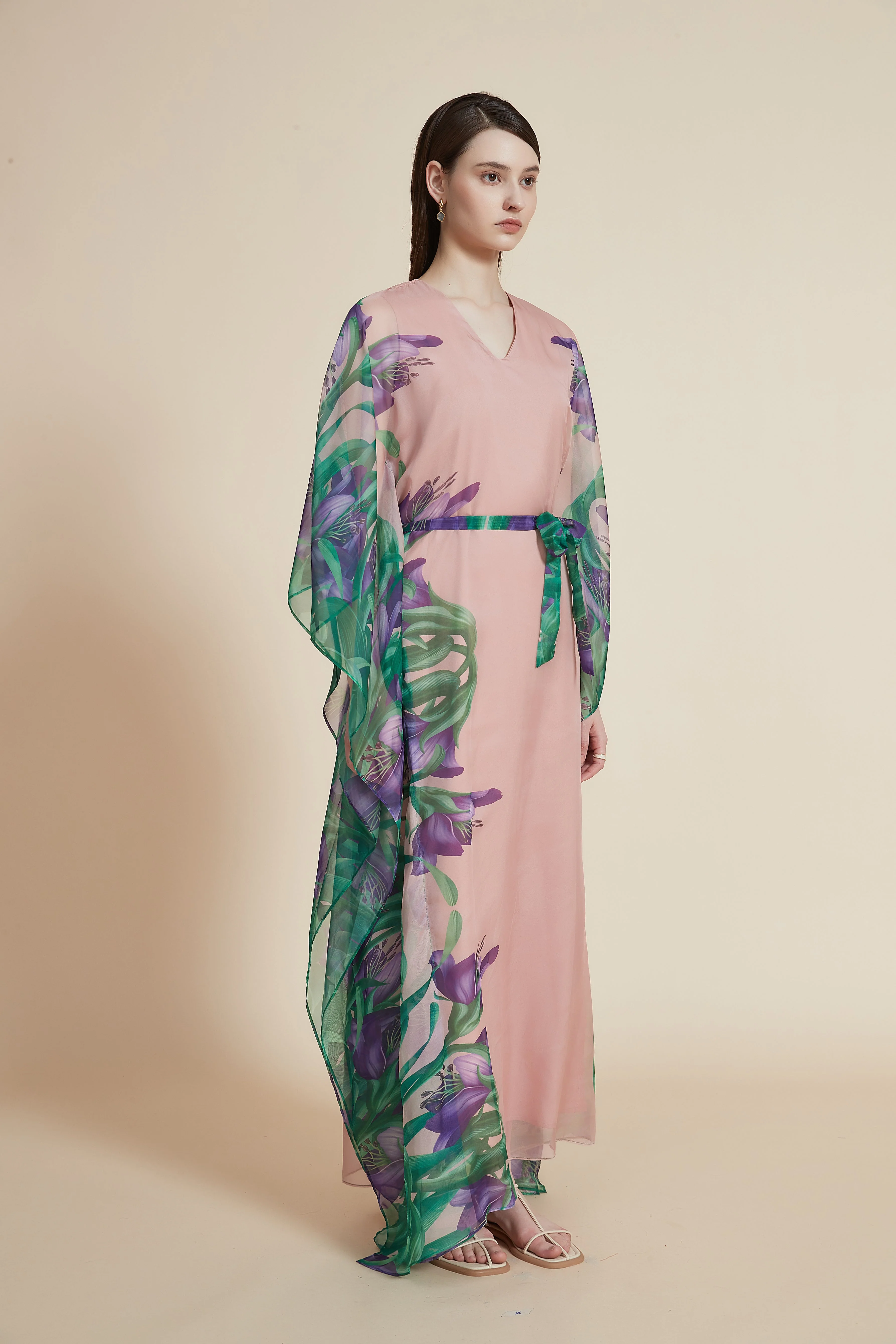 floral print butterfly sleeve maxi dress - Image 5