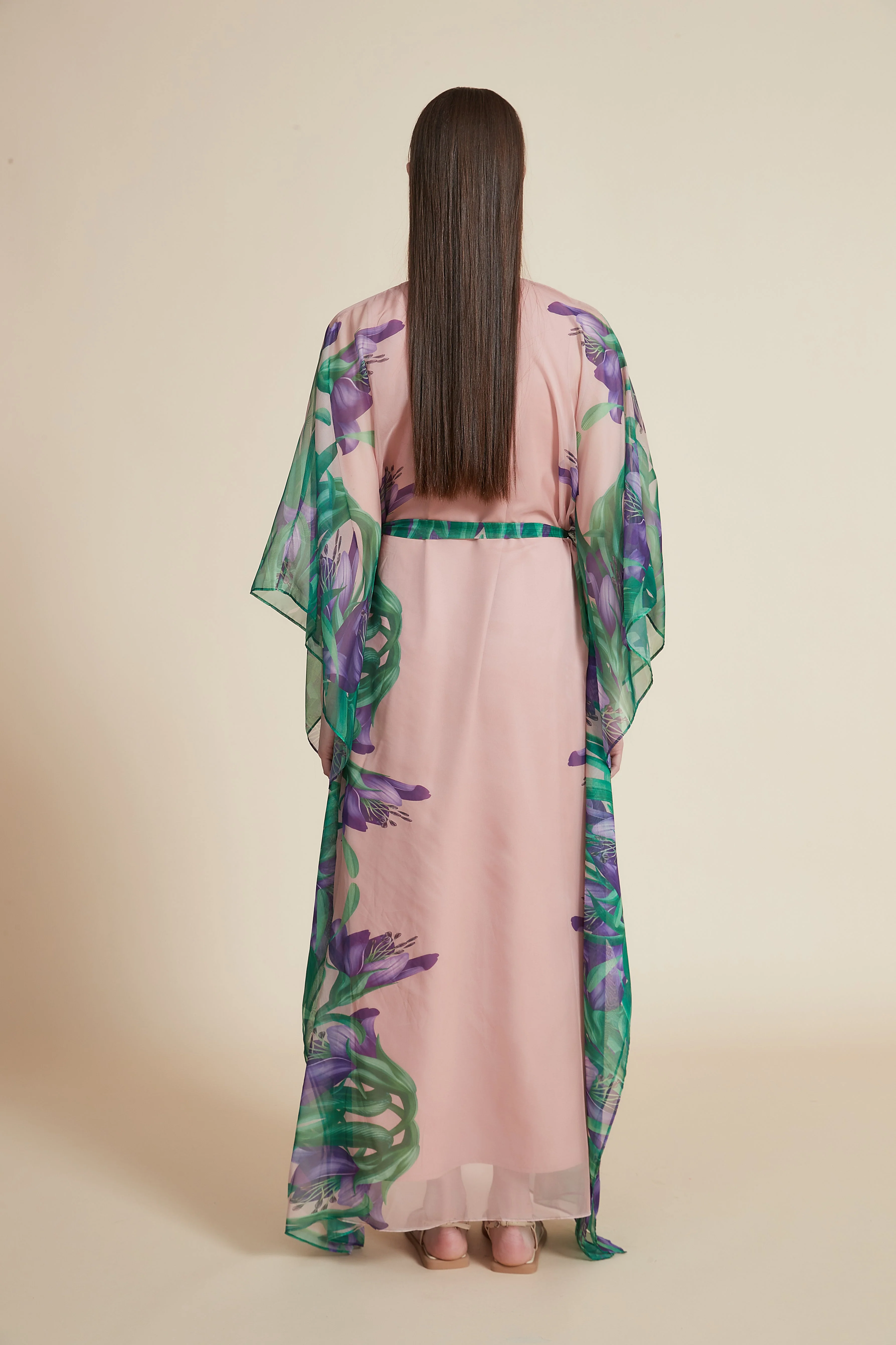 floral print butterfly sleeve maxi dress - Image 6
