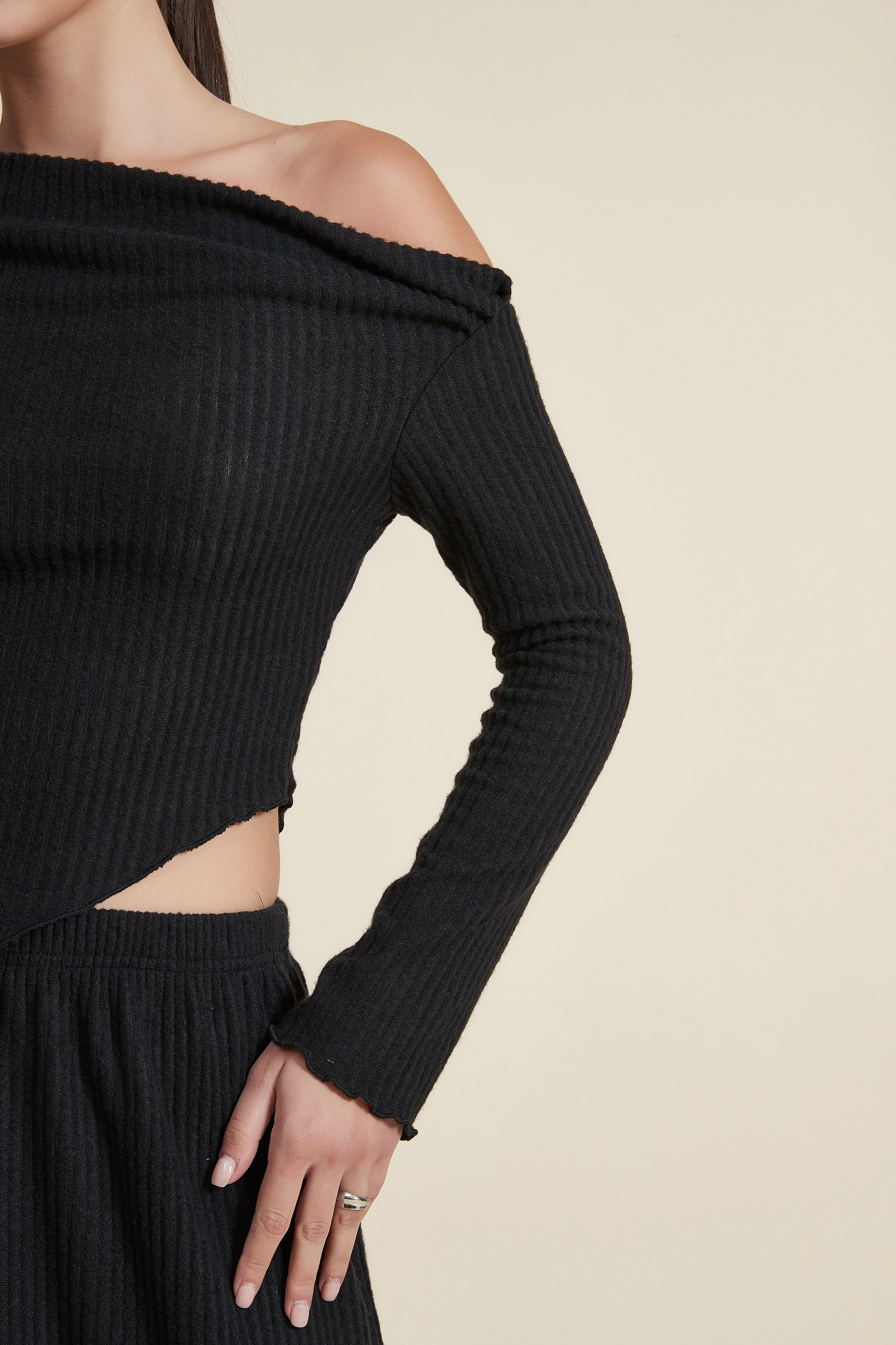 Ribbed Long Sleeve Blouse - Image 12