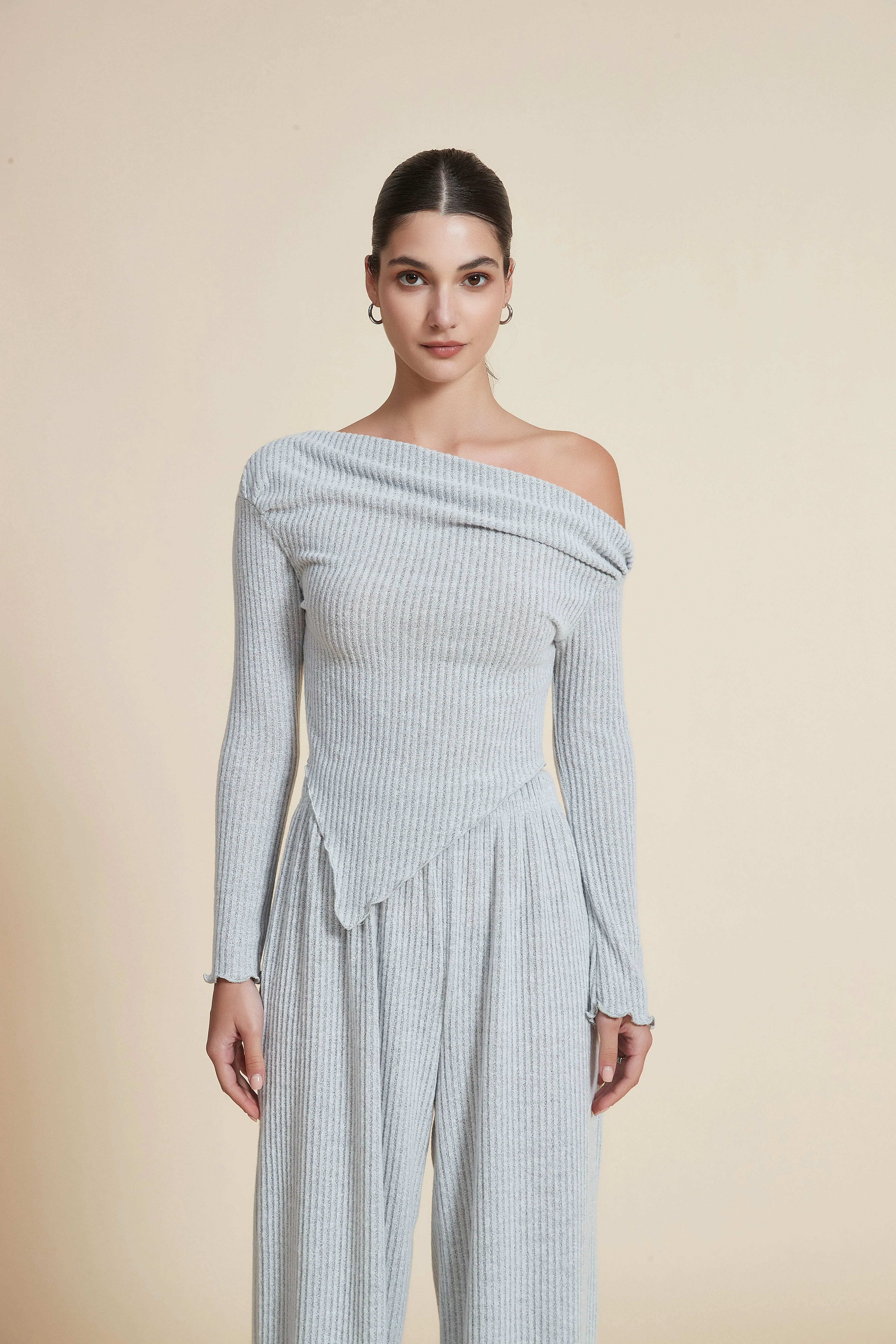 Ribbed Long Sleeve Blouse - Image 20