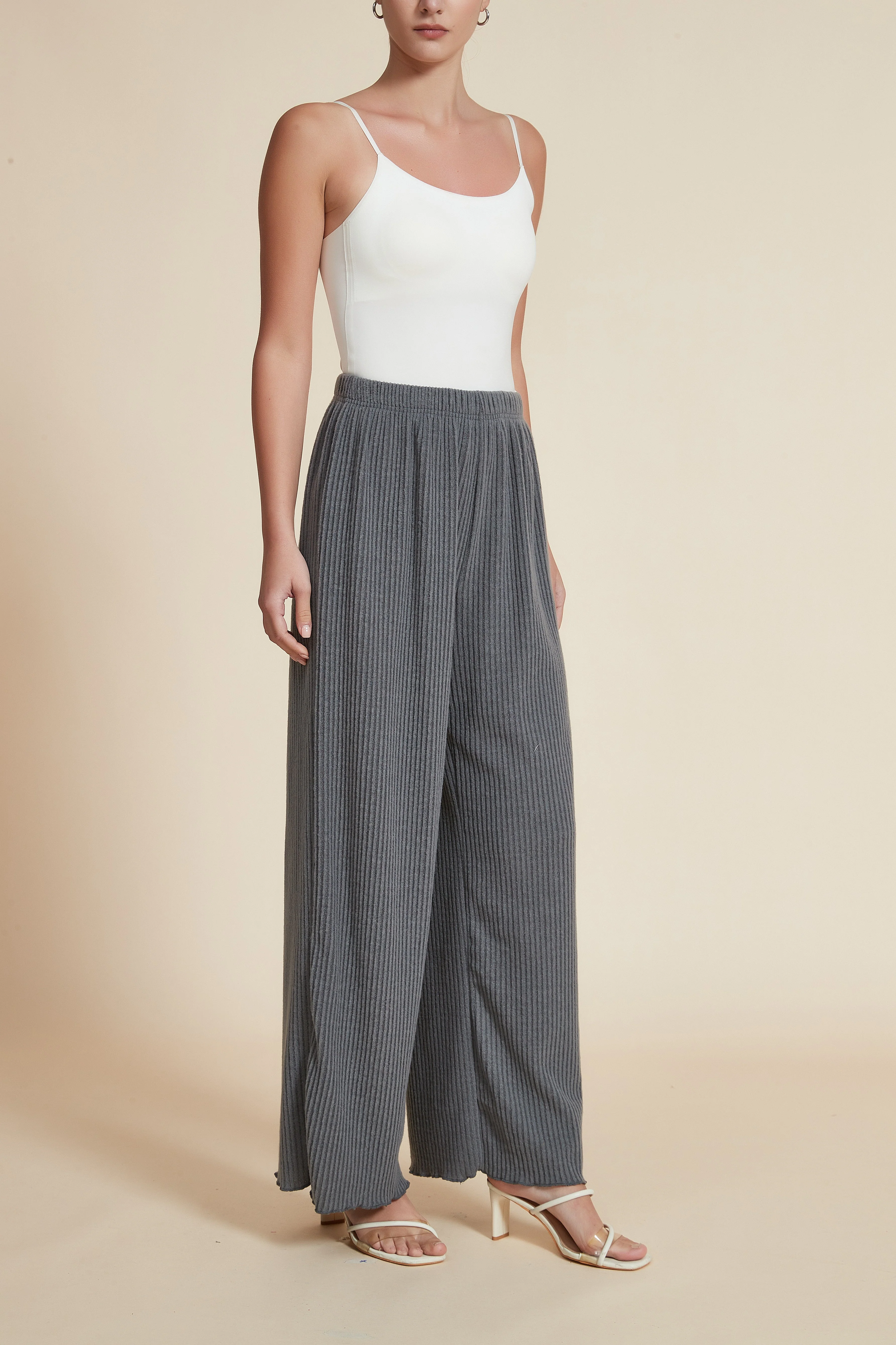 Plain Wide-Leg Trousers - Image 14