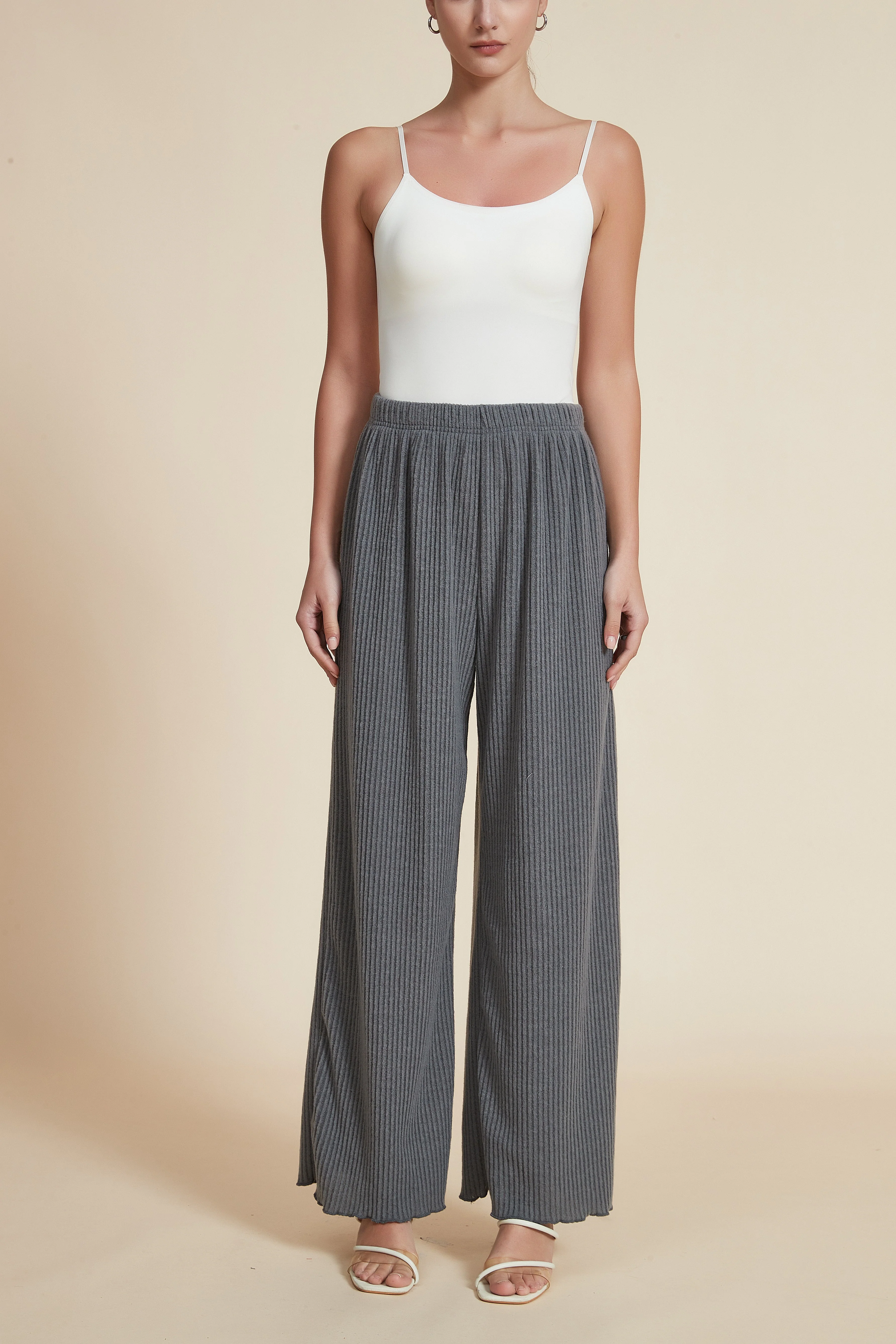 Plain Wide-Leg Trousers - Image 16