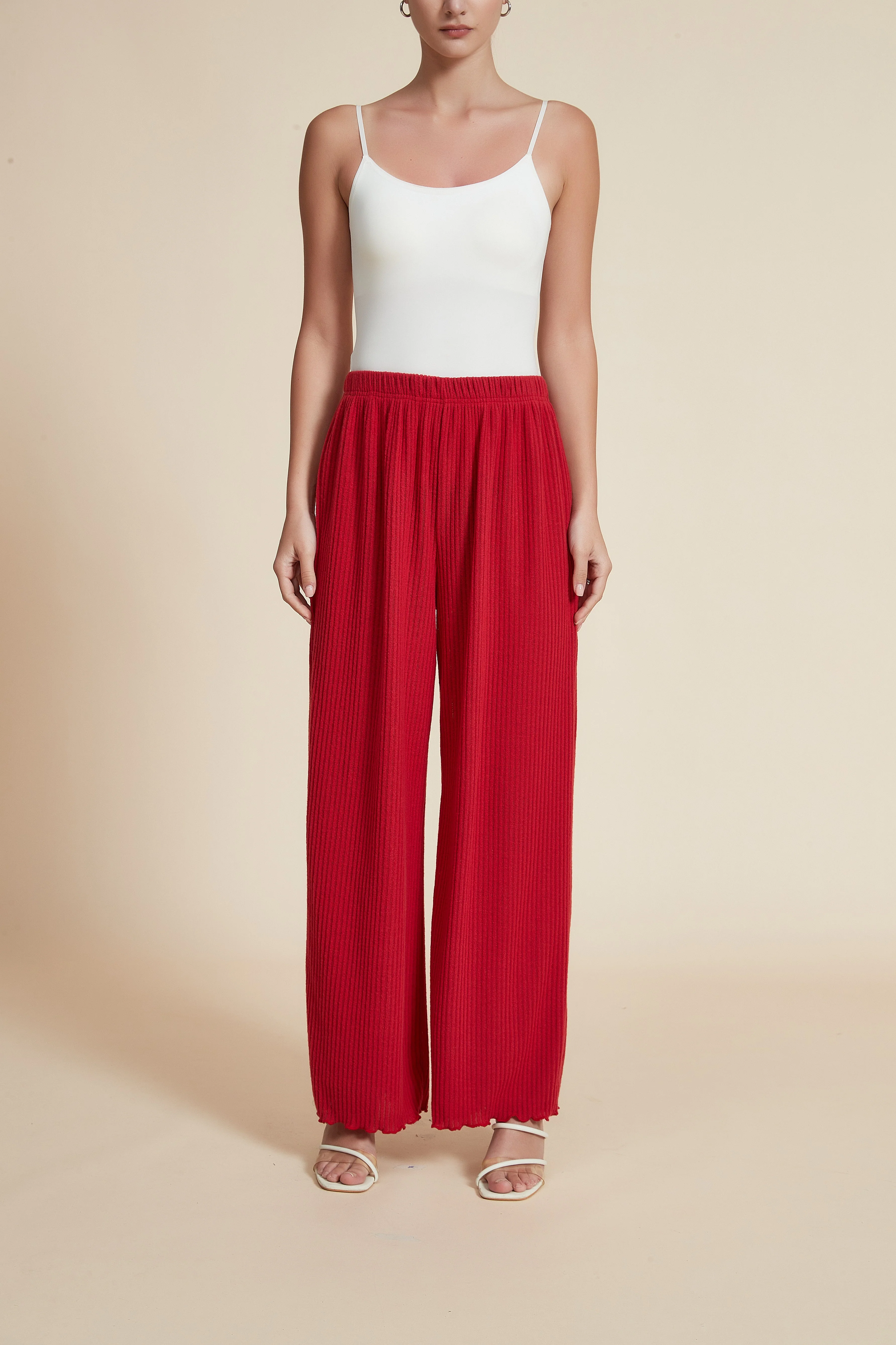 Plain Wide-Leg Trousers - Image 2