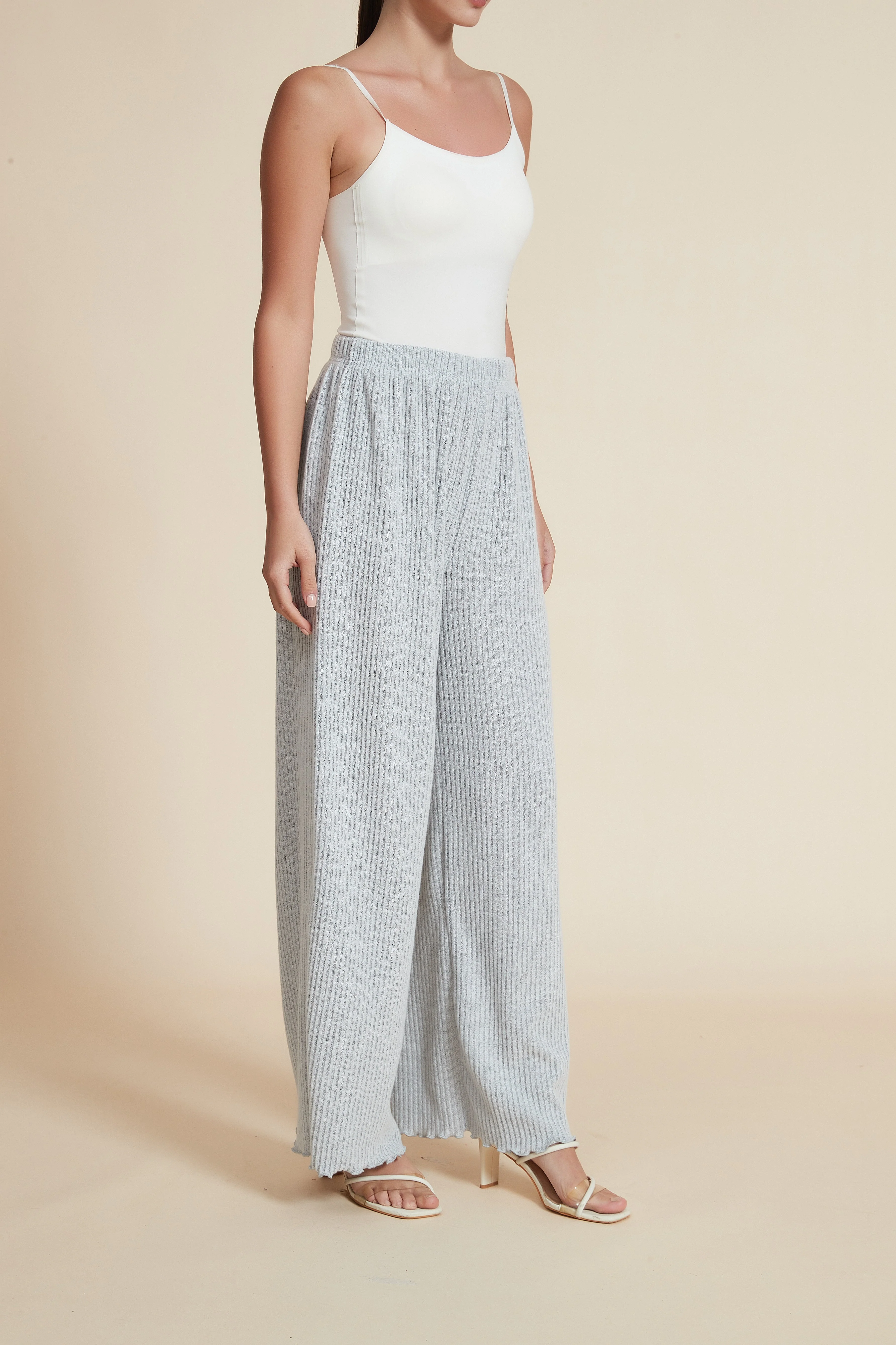 Plain Wide-Leg Trousers - Image 20