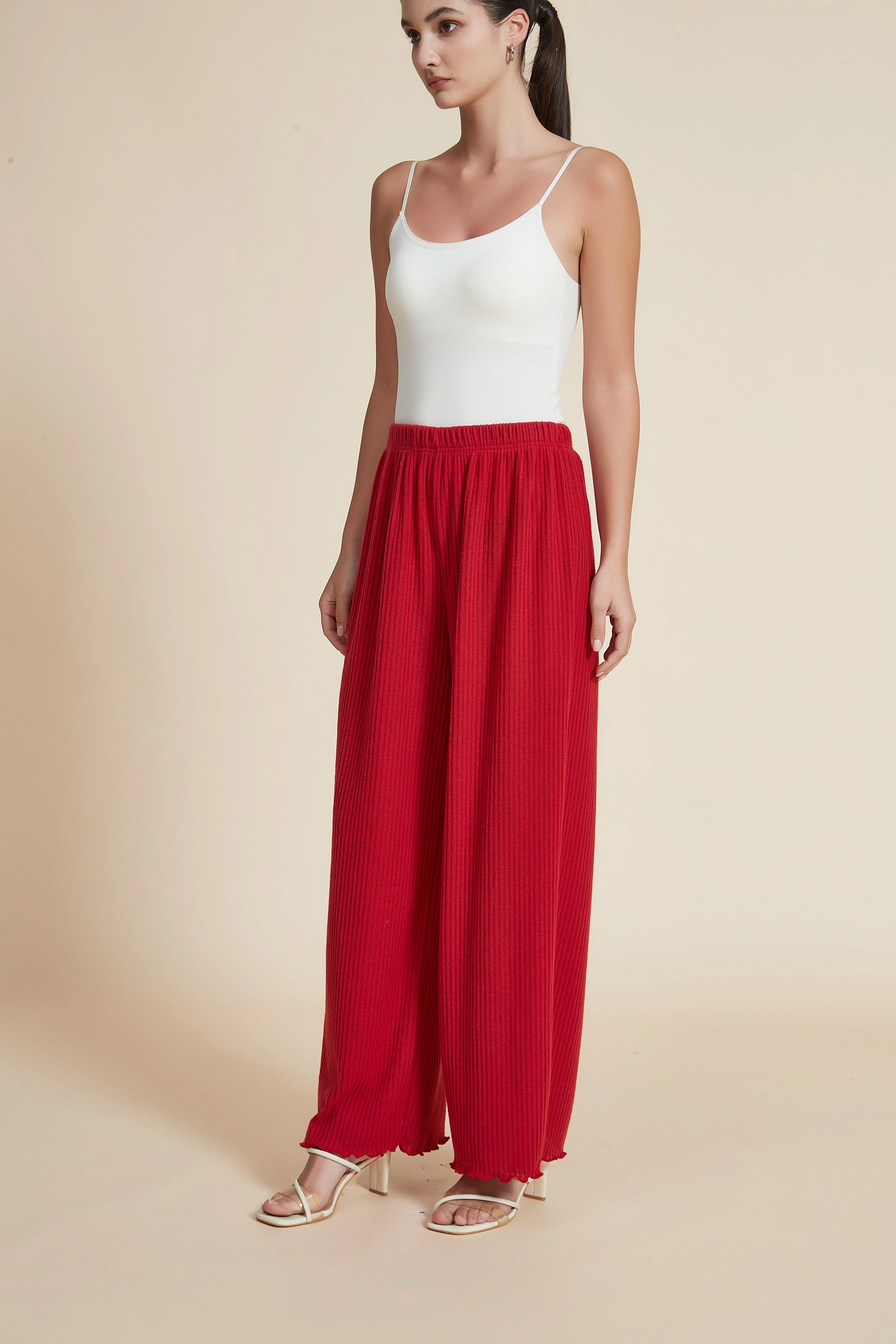Plain Wide-Leg Trousers - Image 3