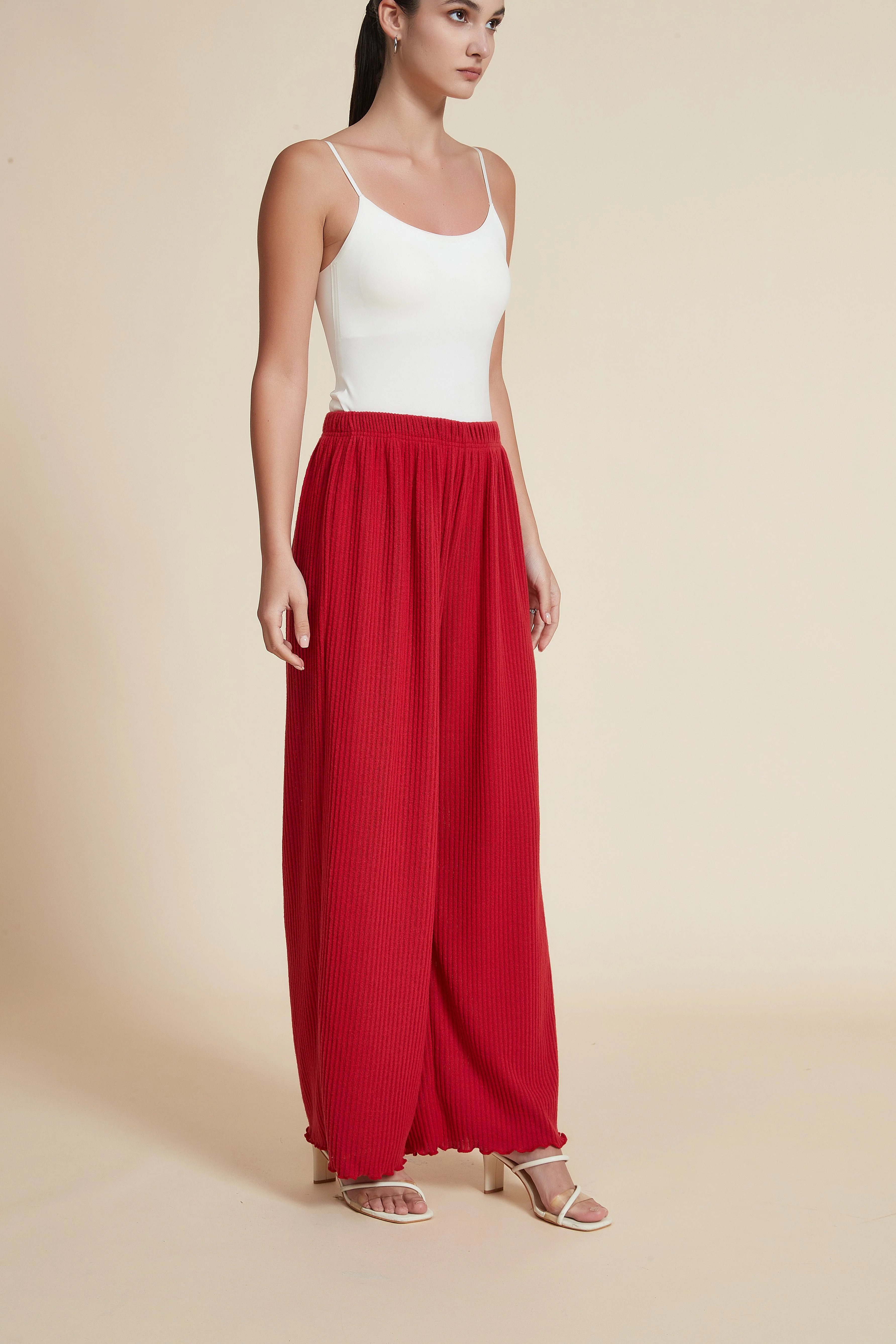 Plain Wide-Leg Trousers - Image 4