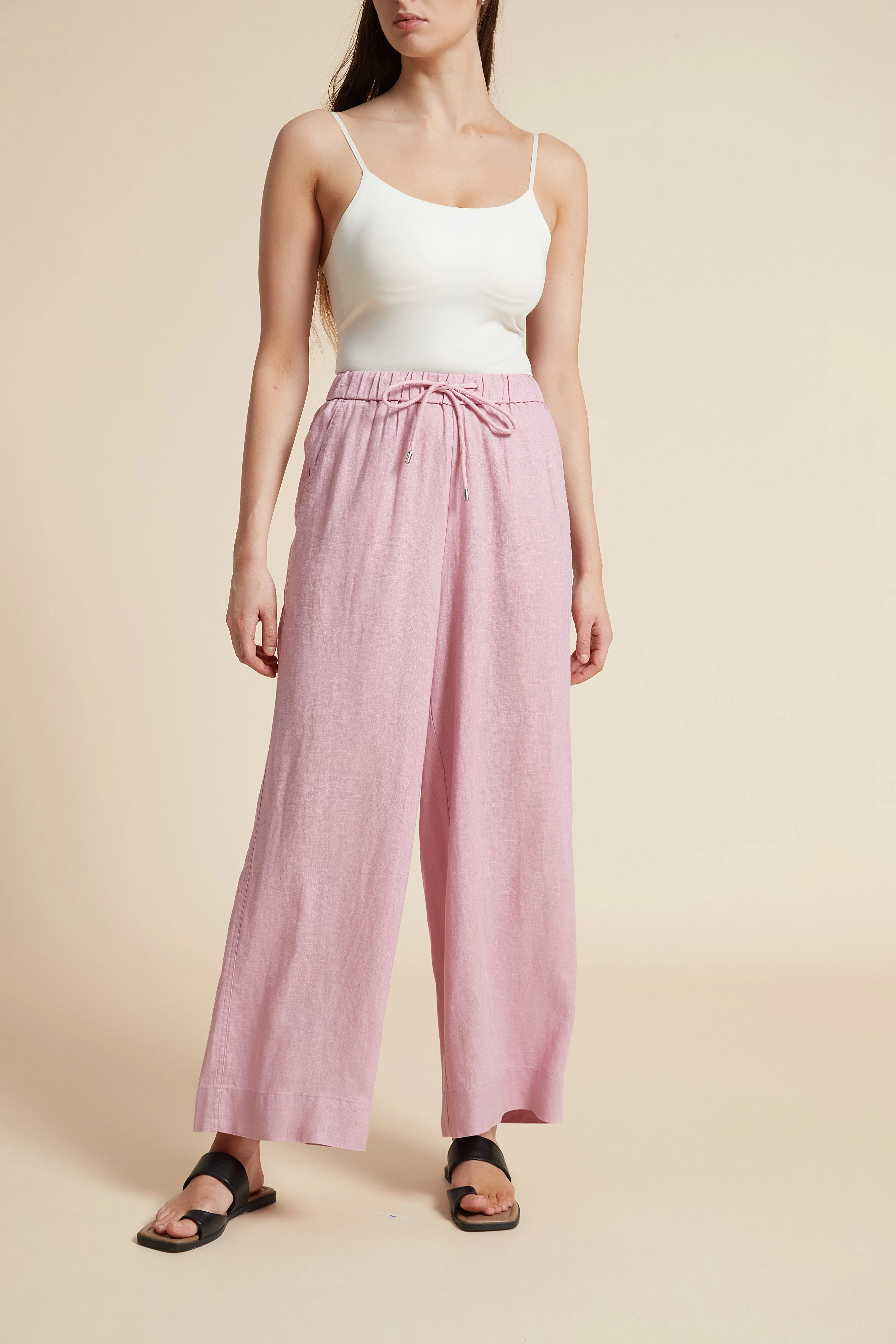 Plain Long Pants with Wide Legs - Image 9