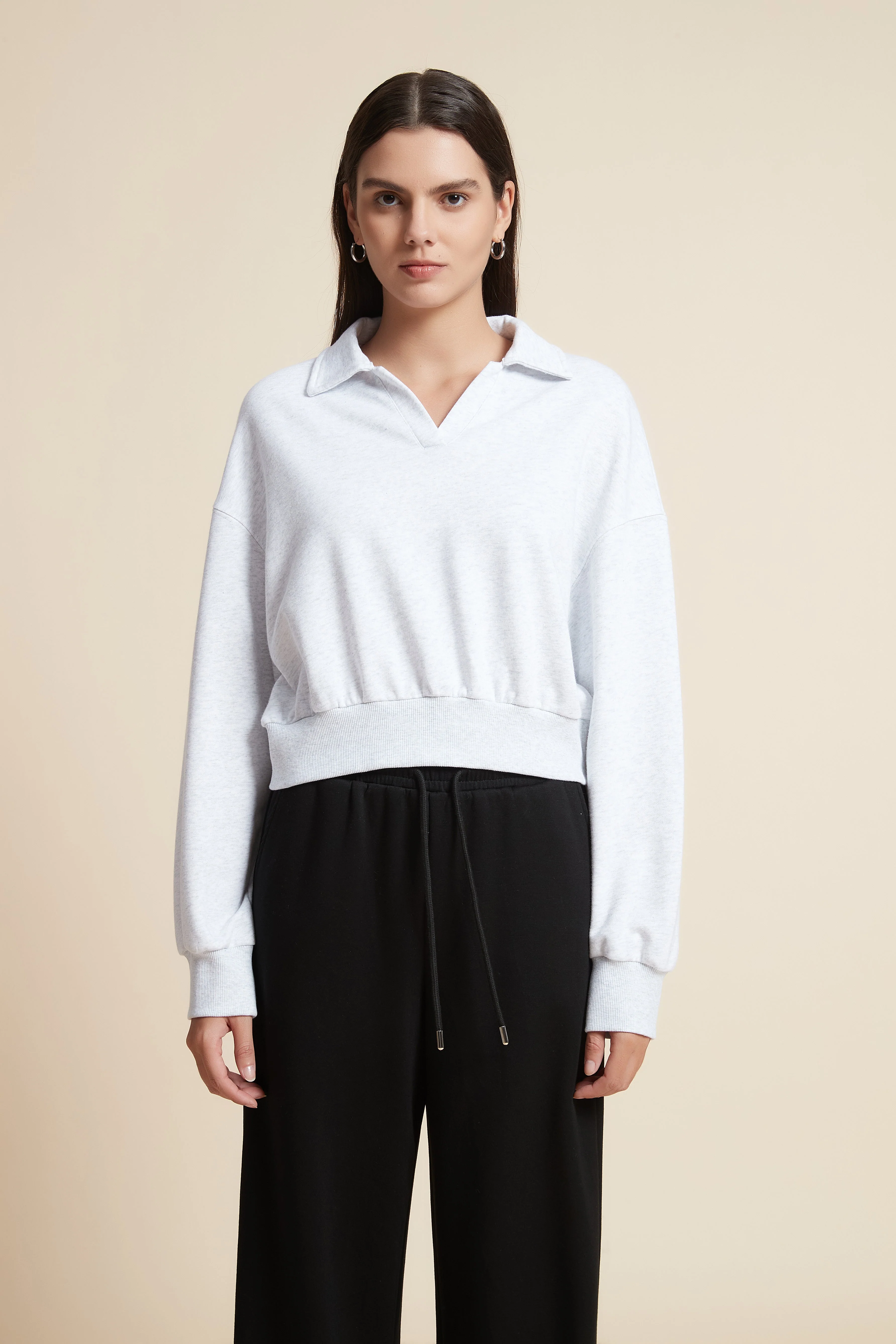 Long Sleeve Solid Blouse - Image 2