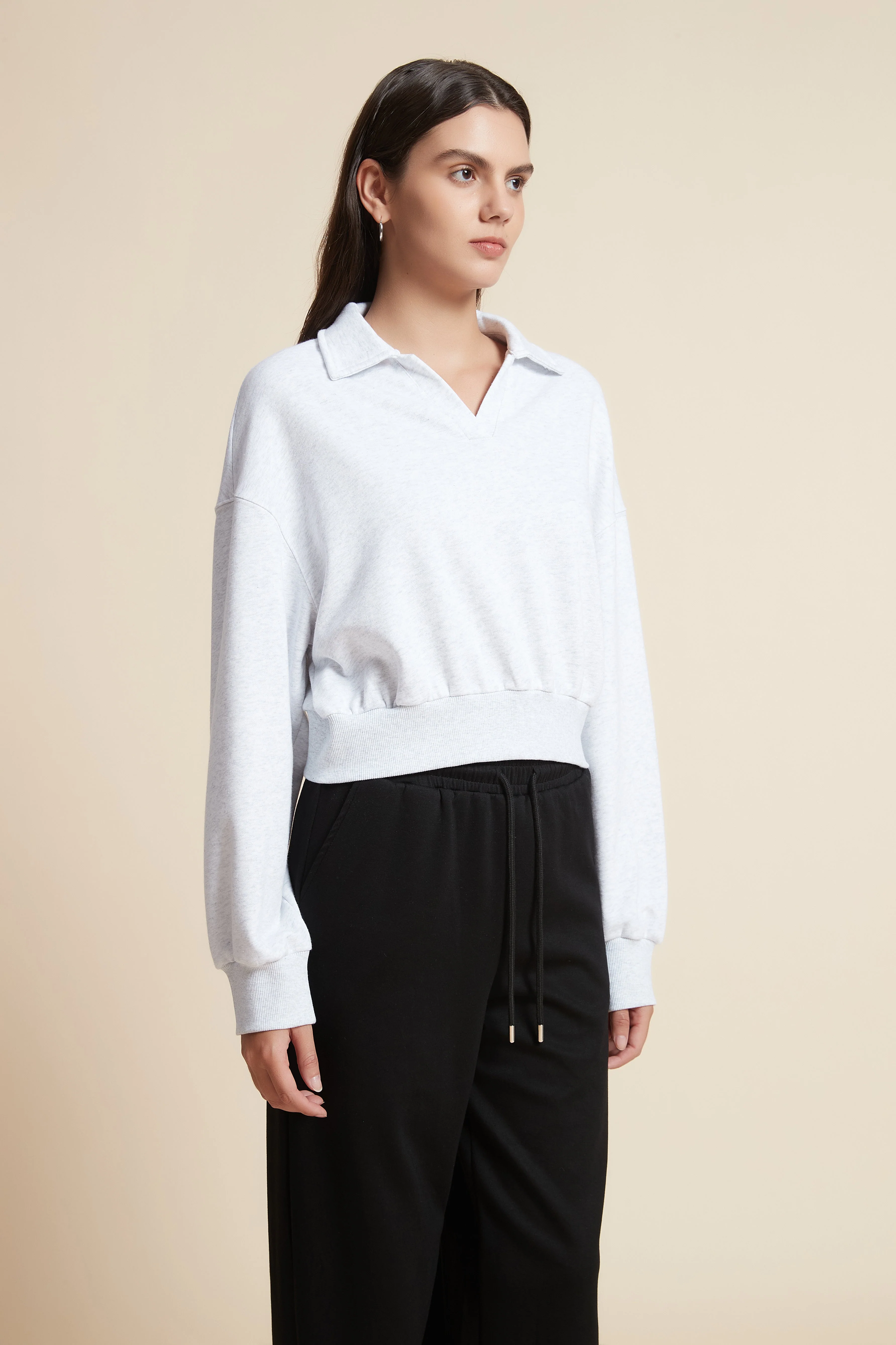 Long Sleeve Solid Blouse - Image 3