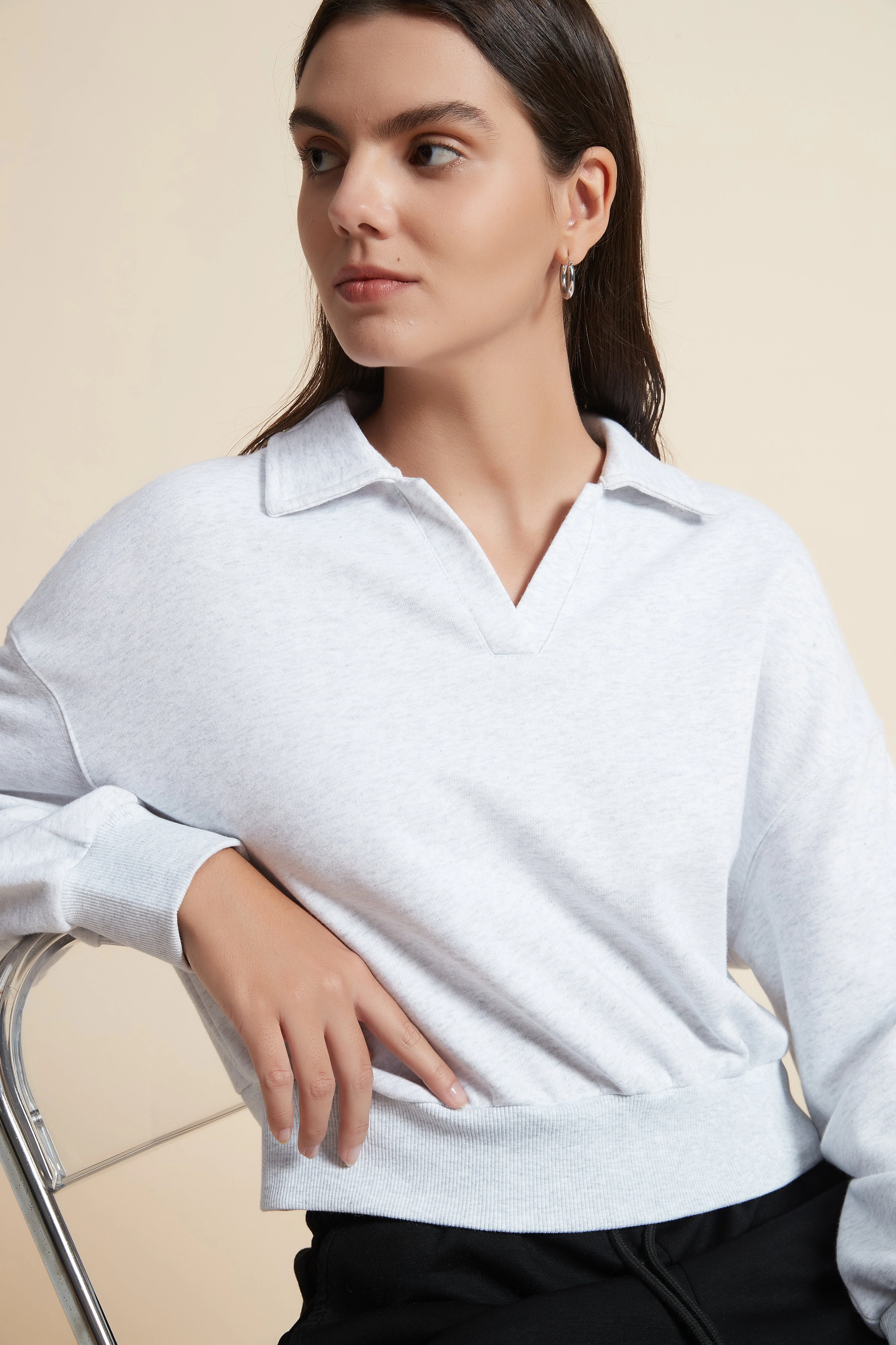 Long Sleeve Solid Blouse - Image 6