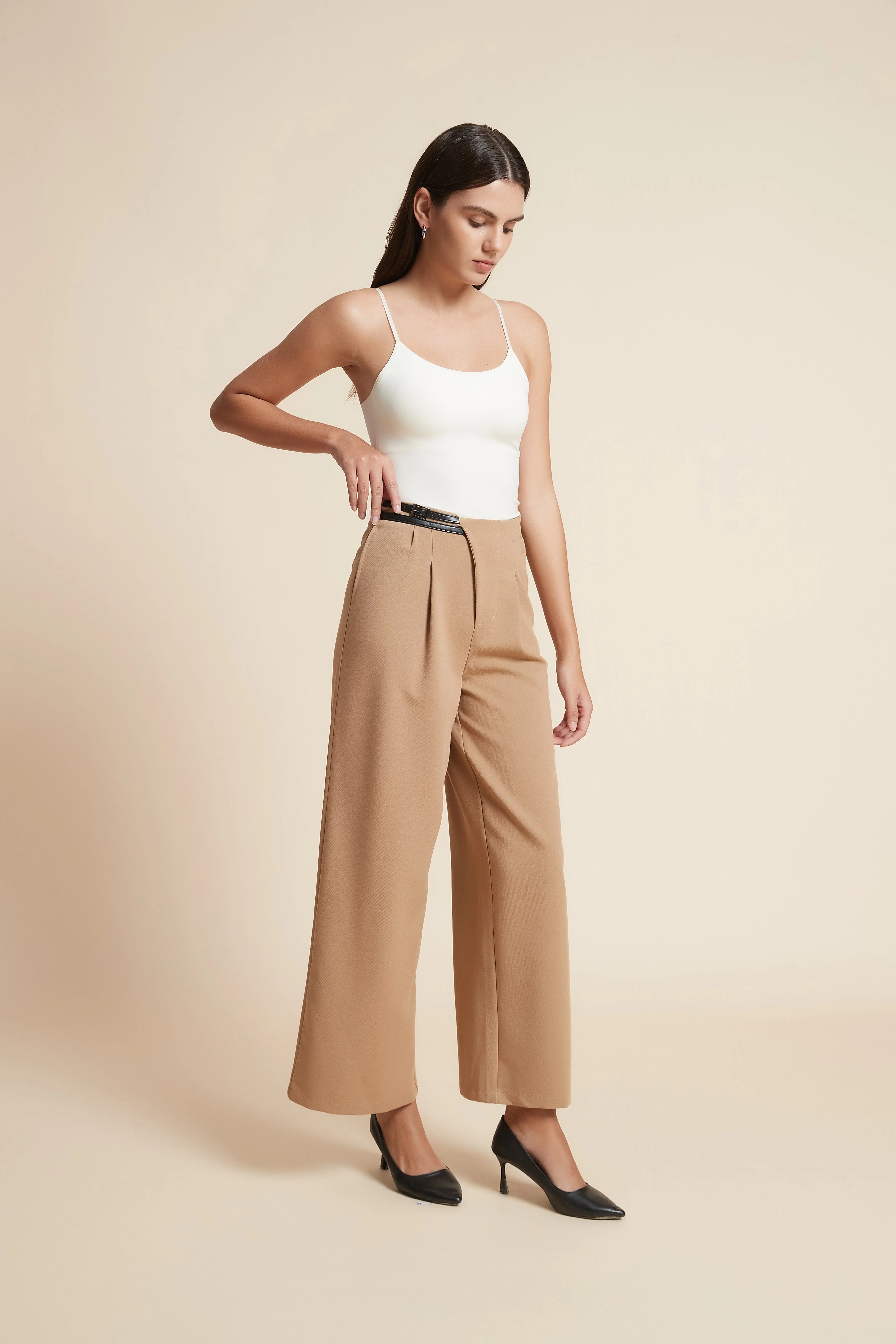 Wide Leg Plain Pants - Image 4