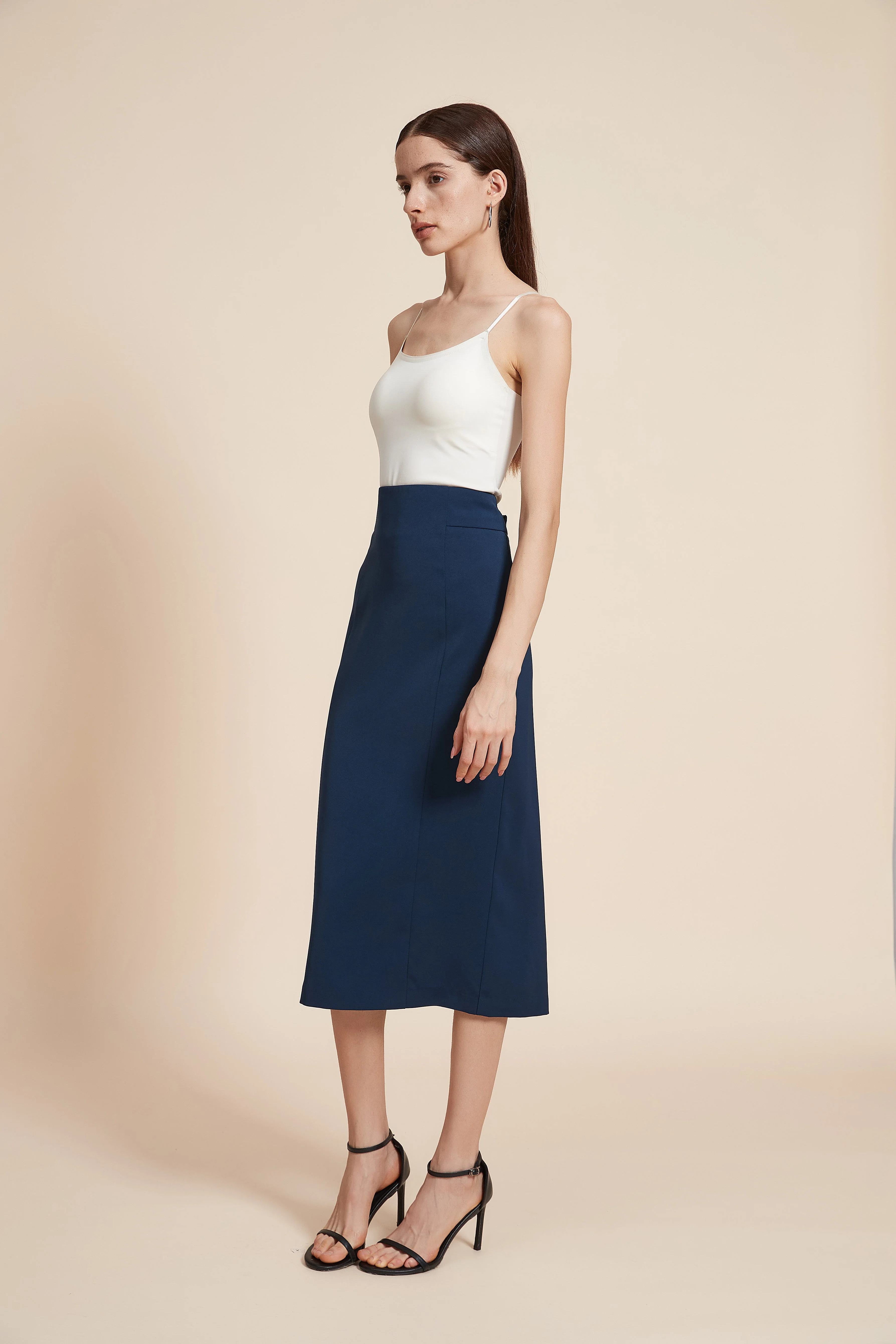 Plain Midi Straight Skirt - Image 2