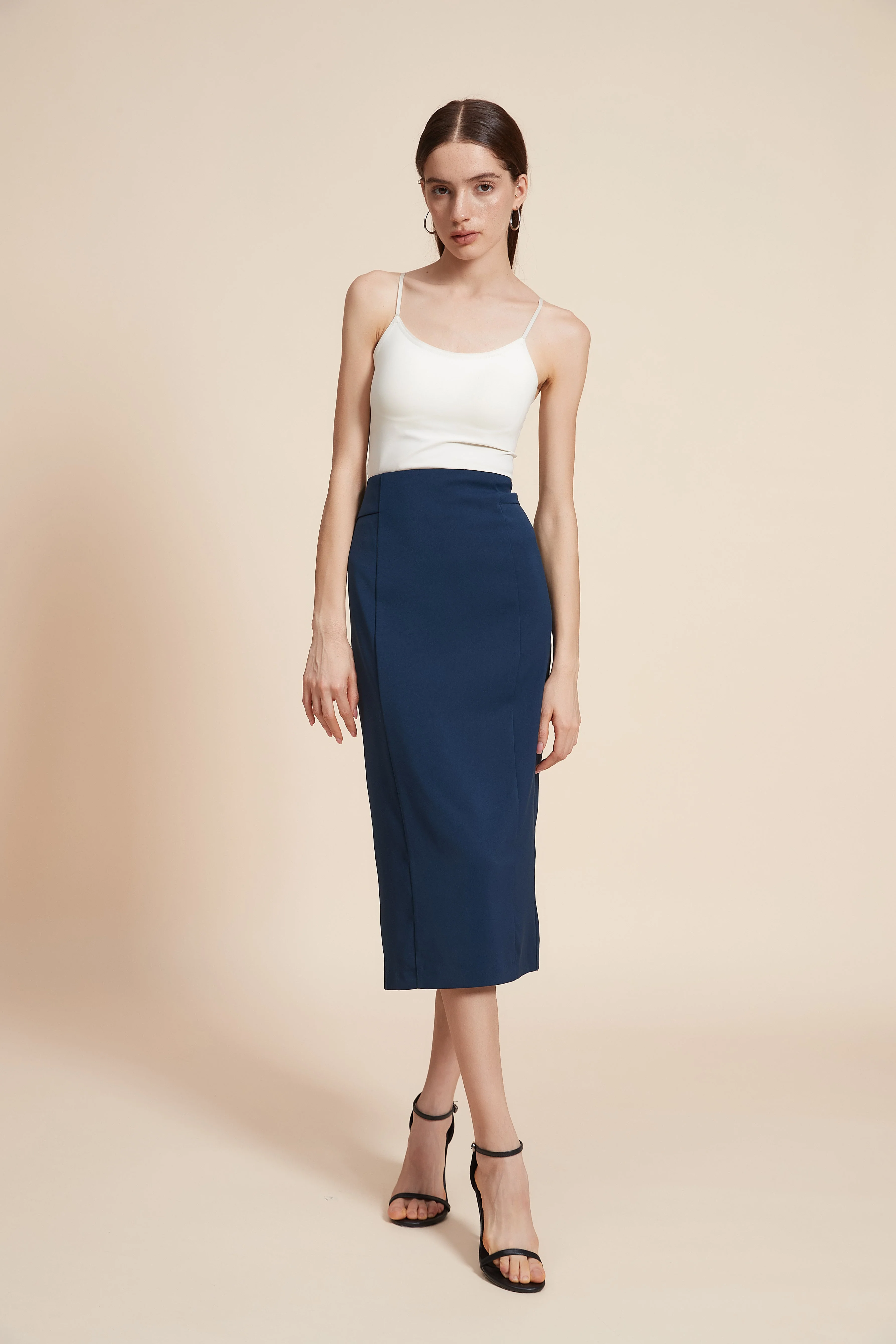 Plain Midi Straight Skirt - Image 3