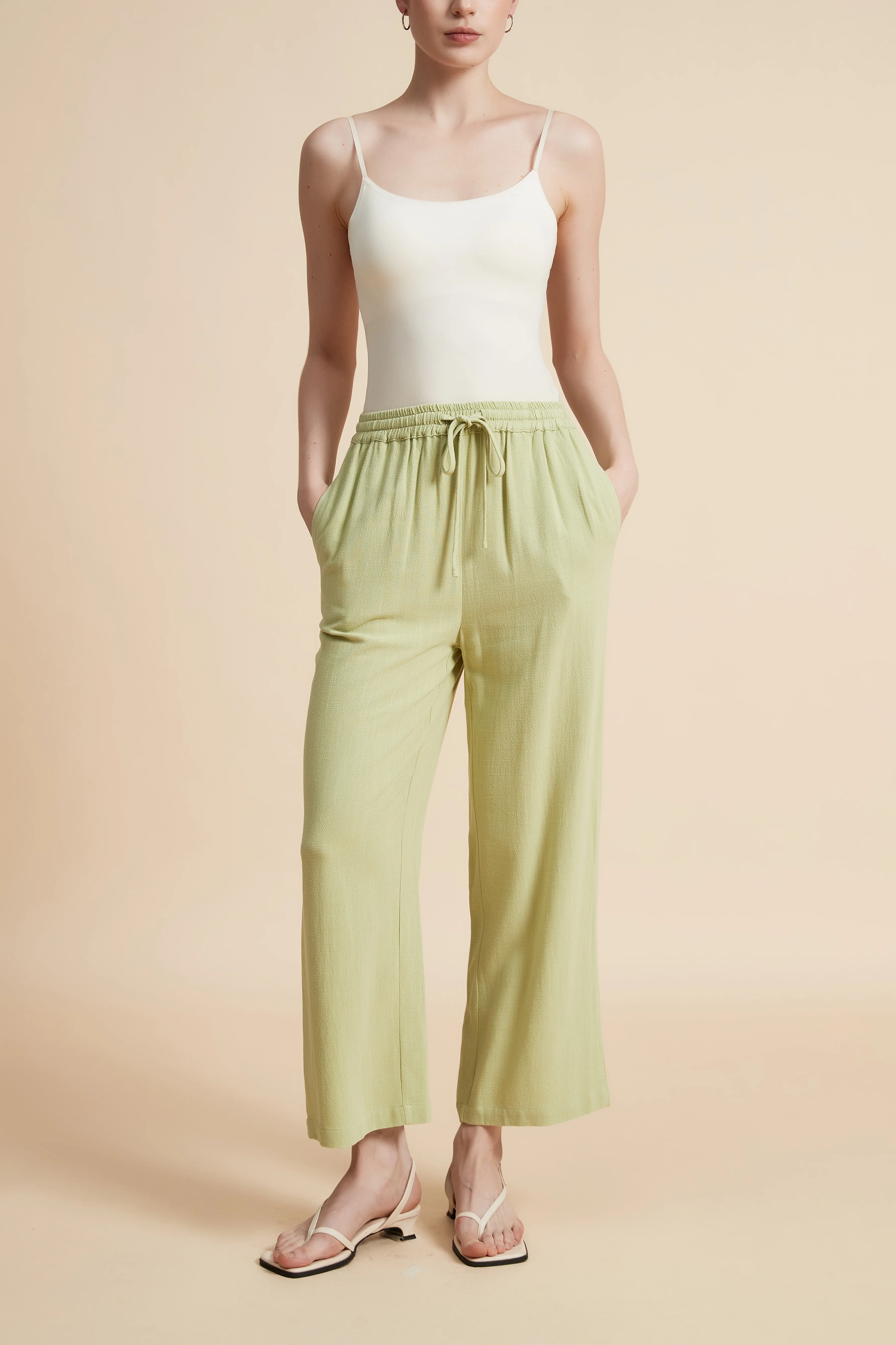 Wide-Leg Drawstring Pants - Image 2