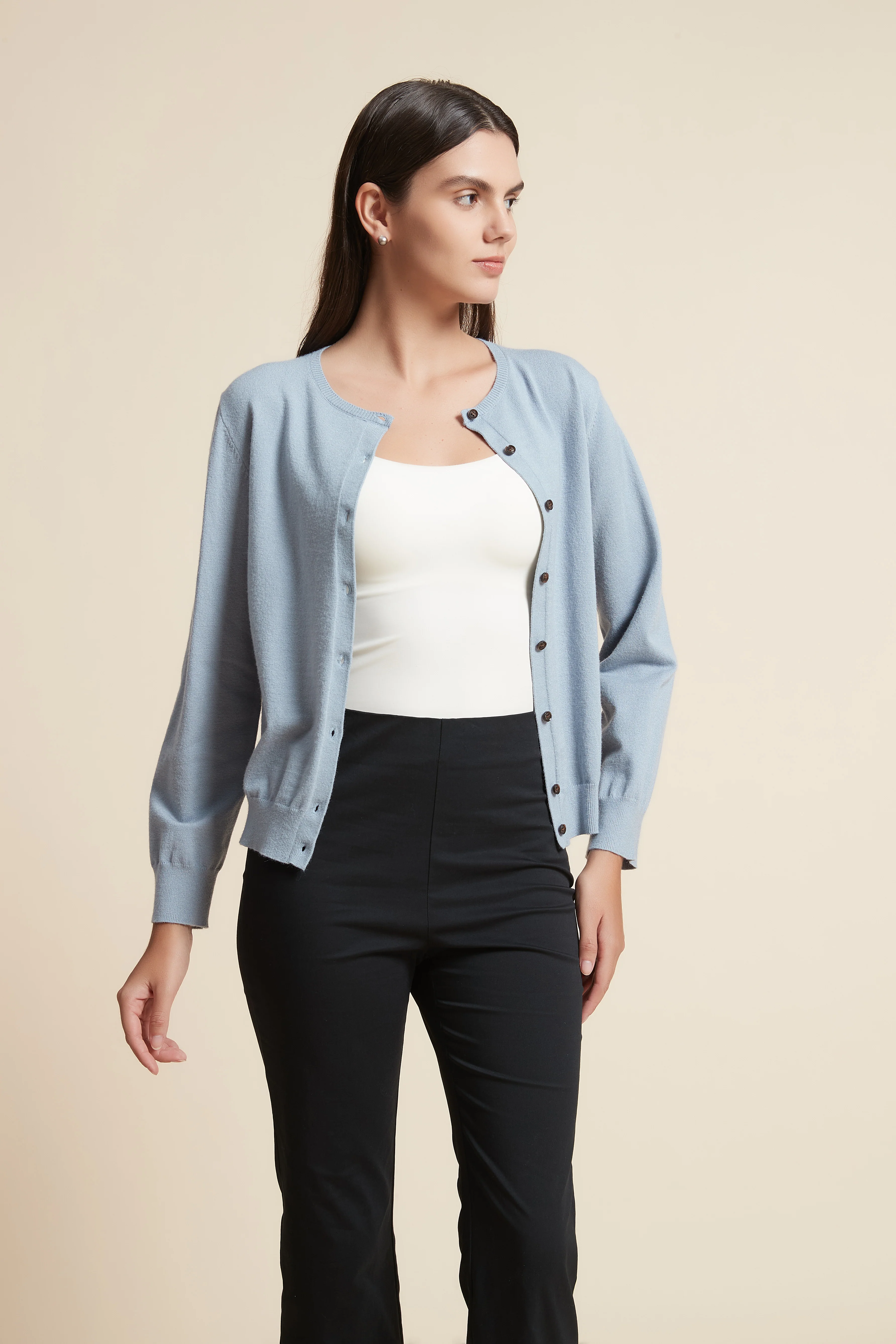 Width Length Long Sleeve Round Neck T-Shirt - Image 12