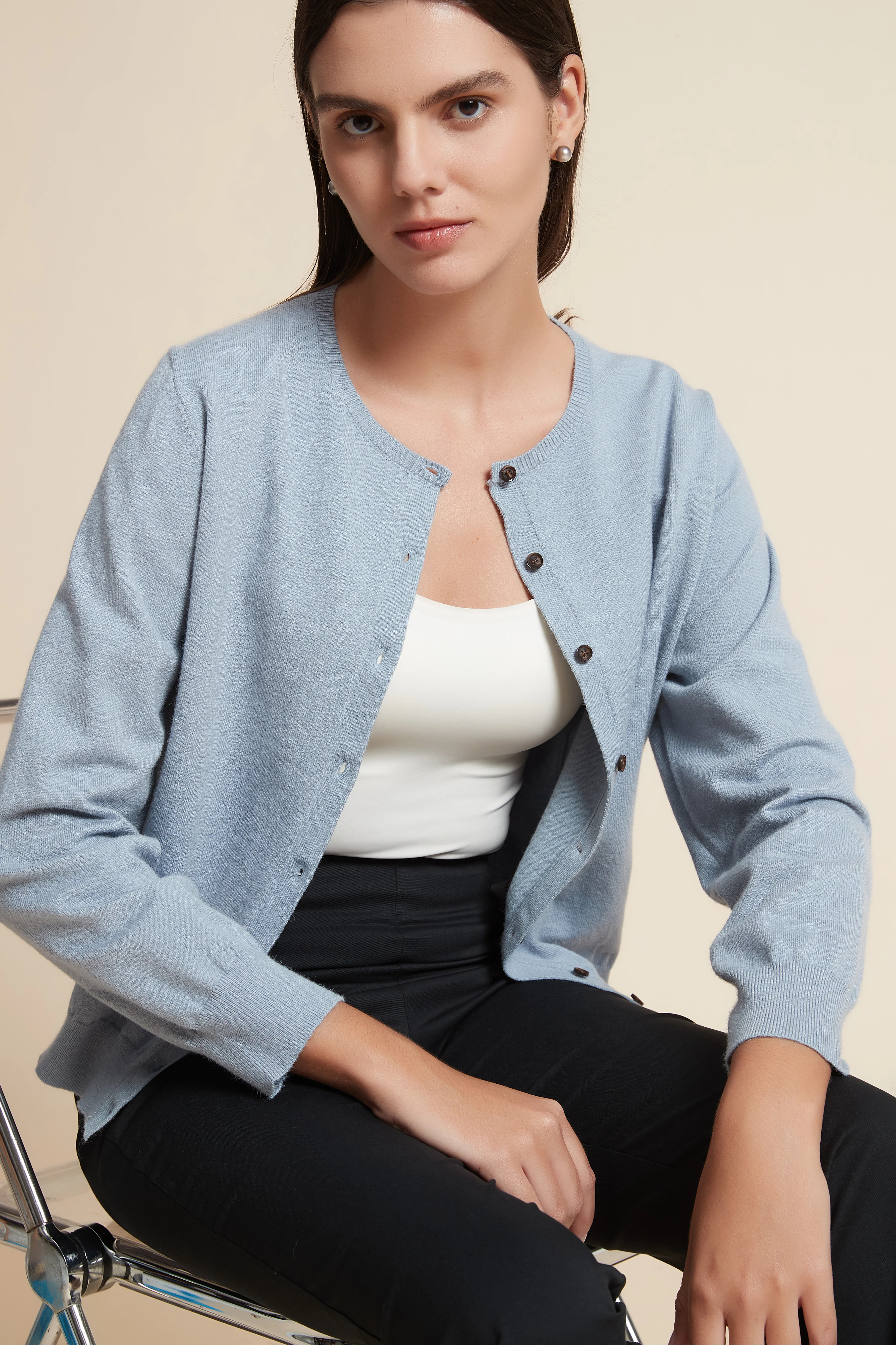 Width Length Long Sleeve Round Neck T-Shirt - Image 13