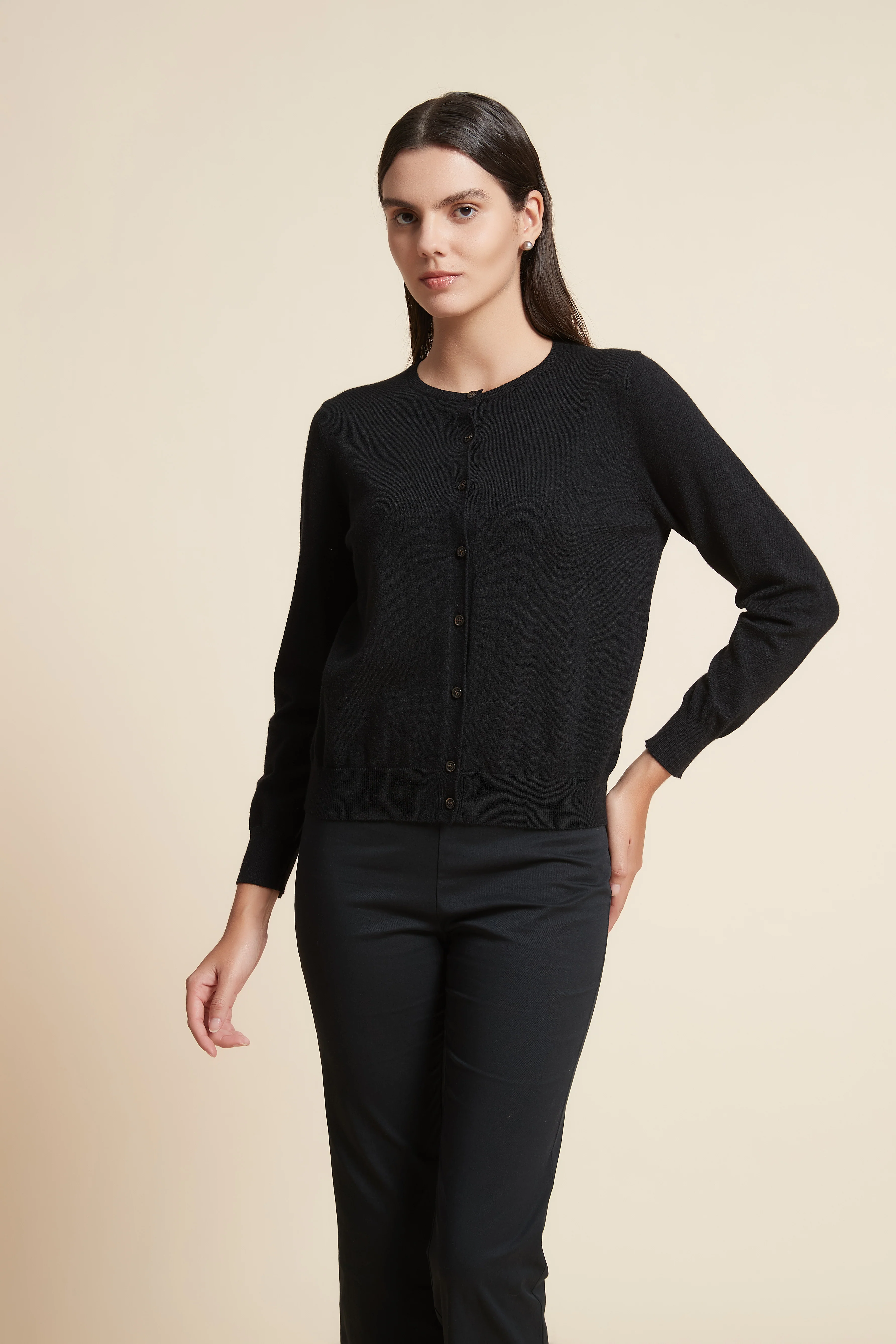 Width Length Long Sleeve Round Neck T-Shirt - Image 14