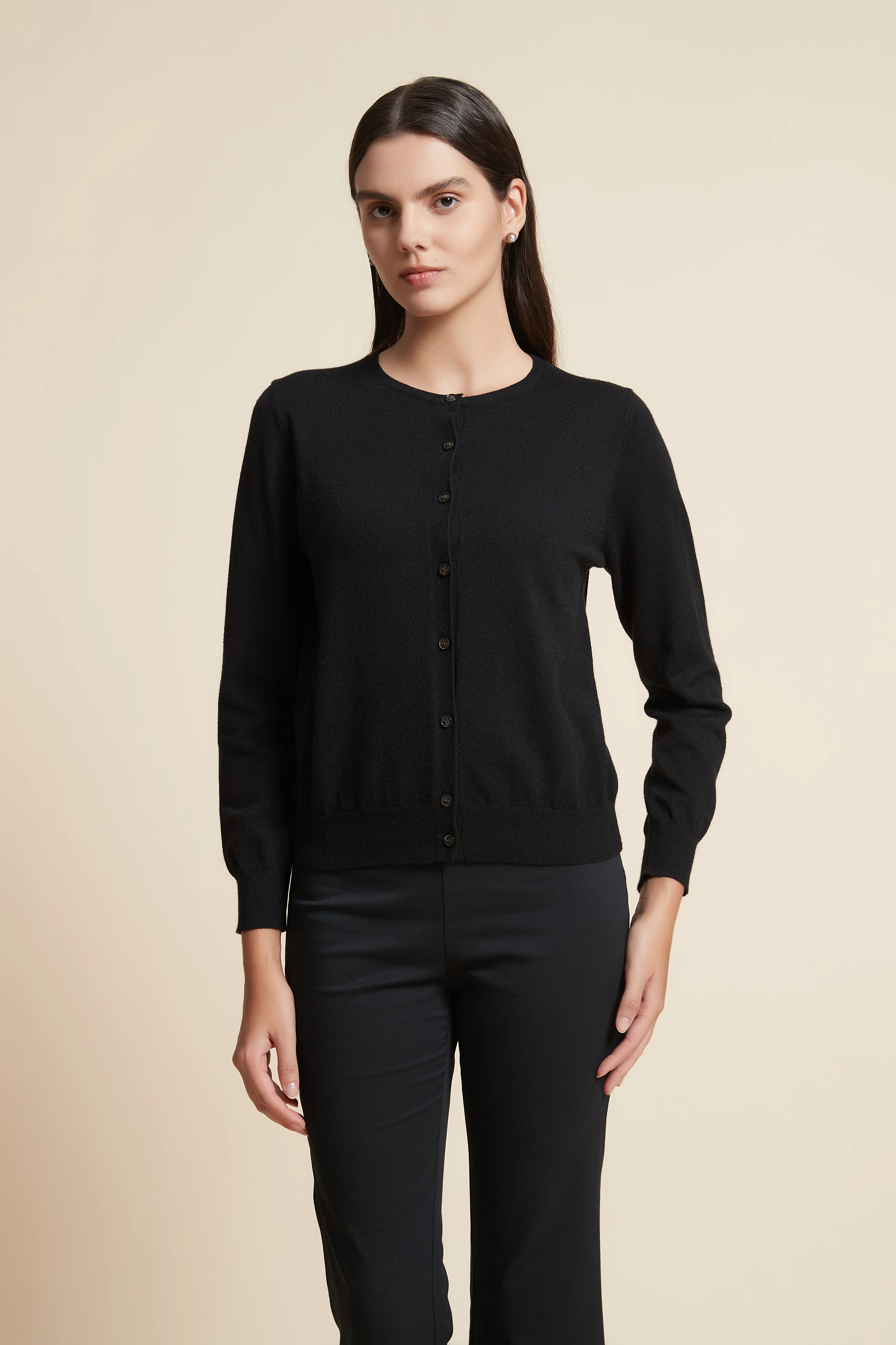 Width Length Long Sleeve Round Neck T-Shirt - Image 15