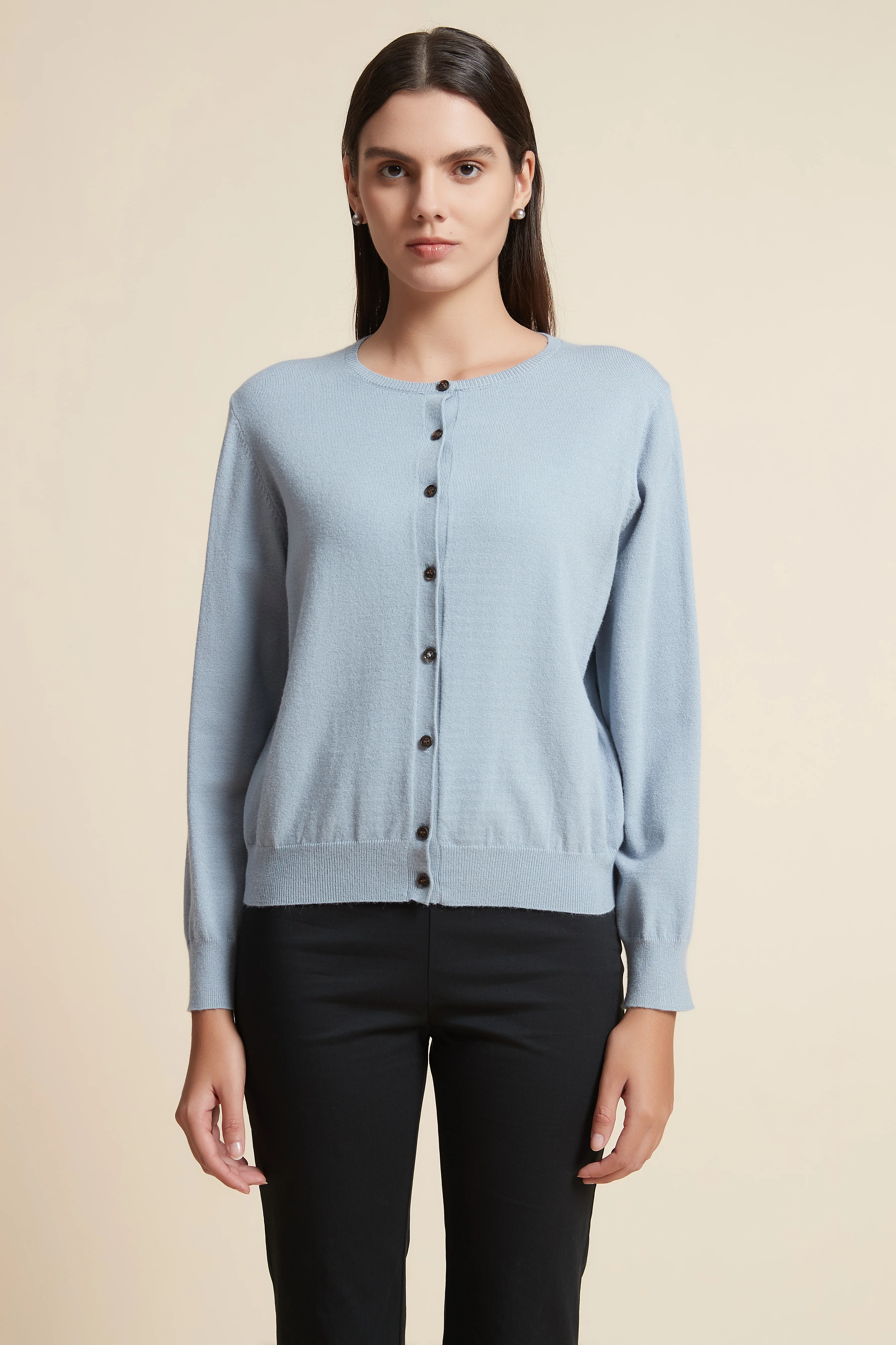 Width Length Long Sleeve Round Neck T-Shirt - Image 8