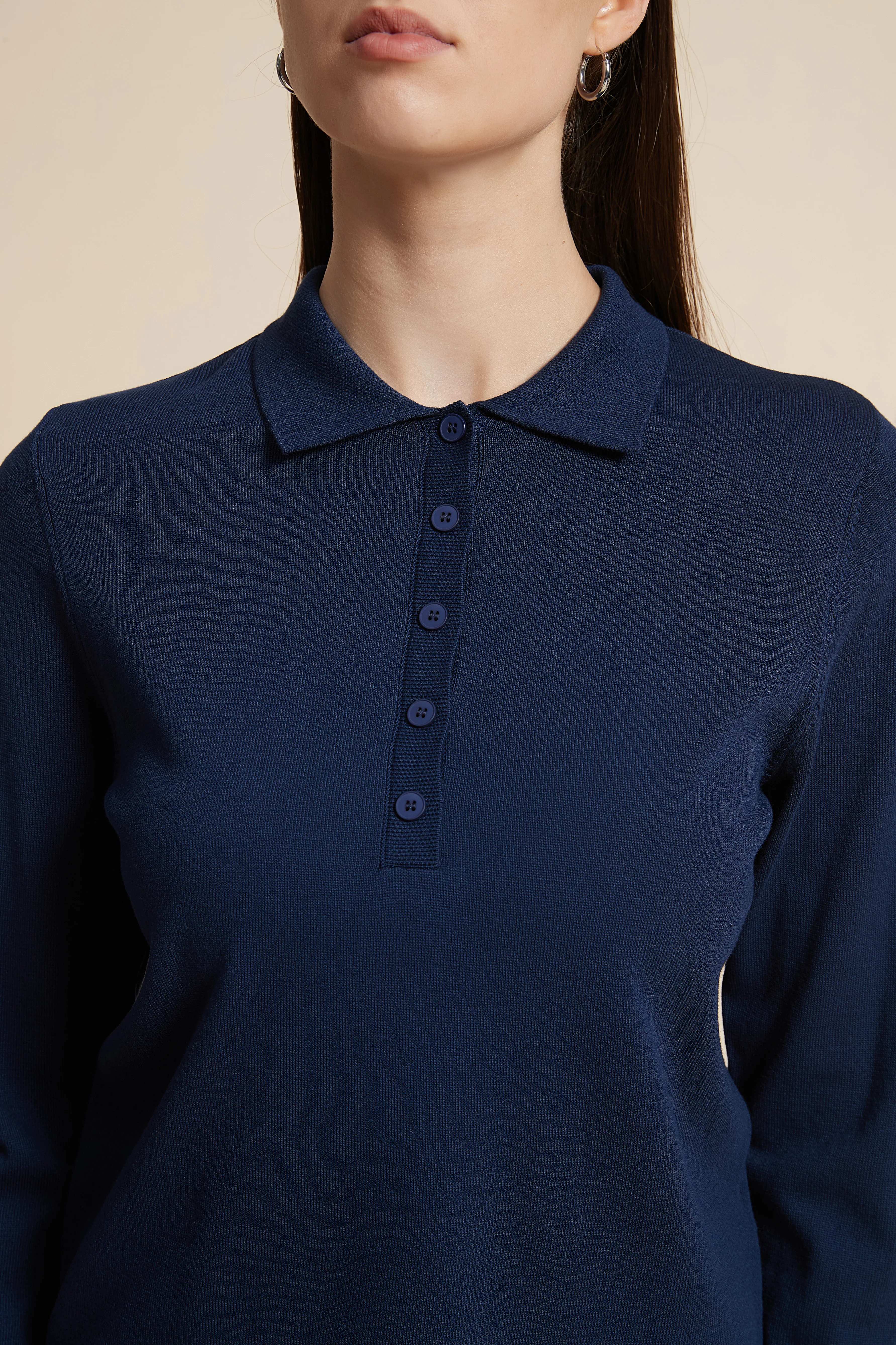 Long Sleeve Shirt Collar Blouse - Image 10