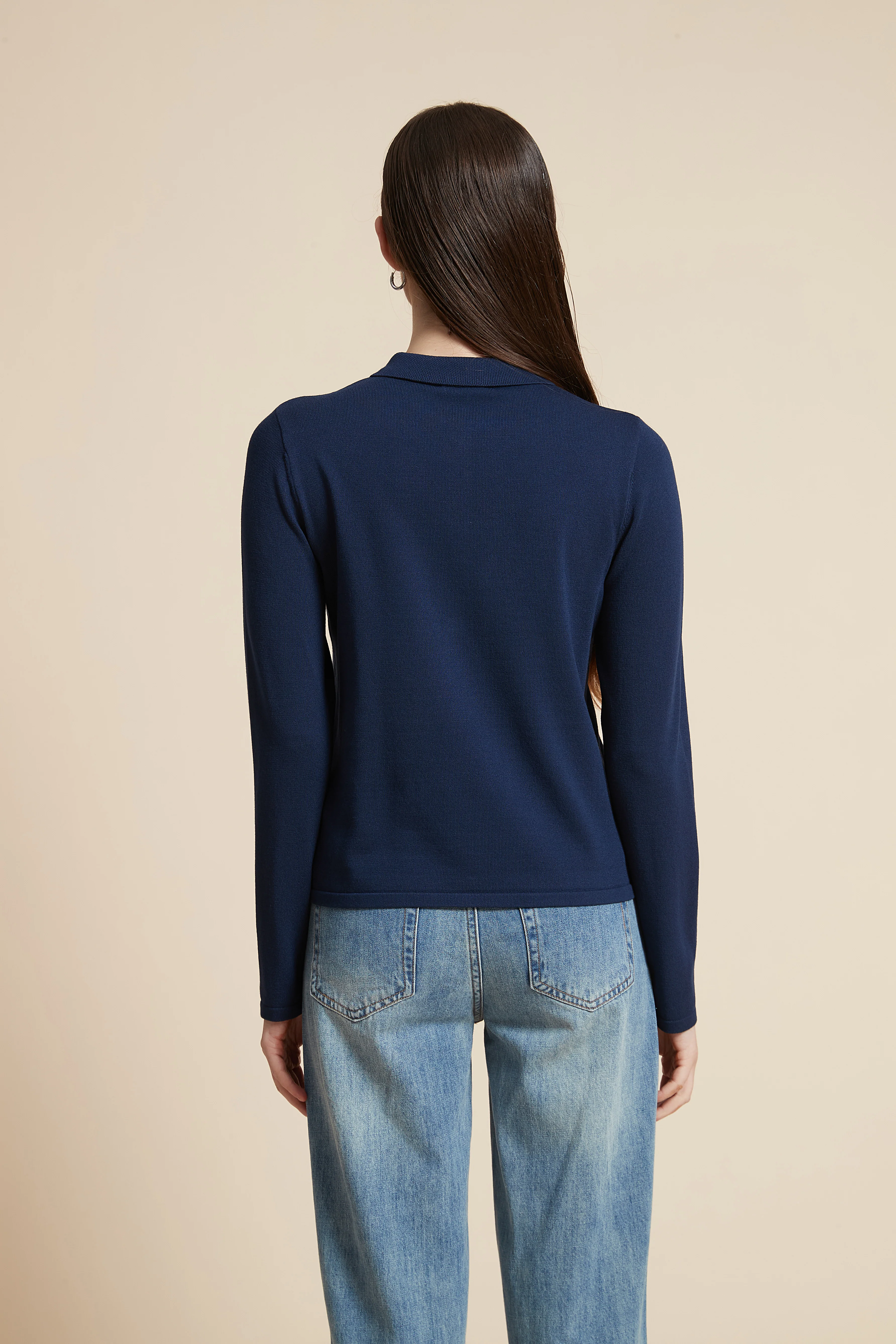 Long Sleeve Shirt Collar Blouse - Image 11