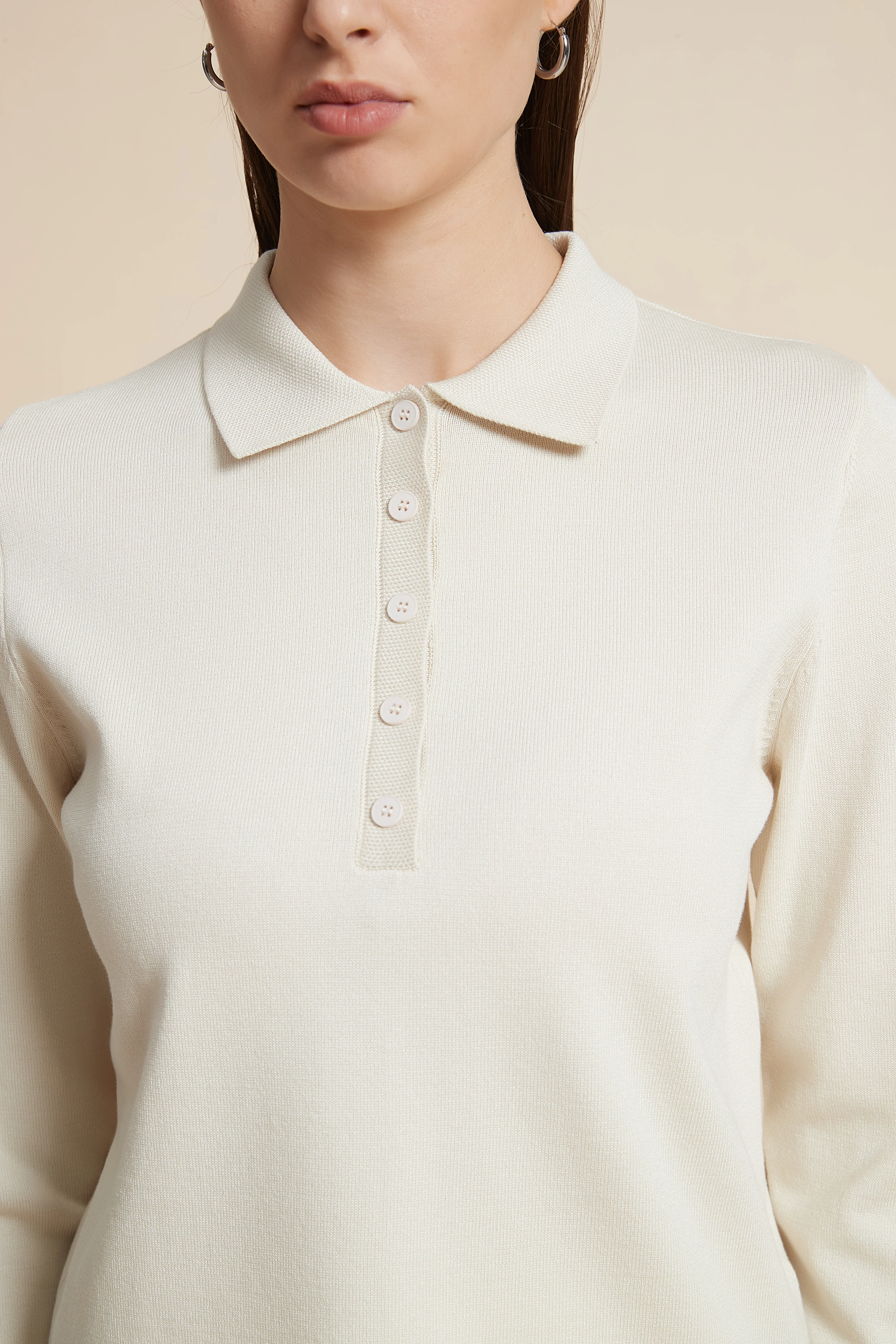 Long Sleeve Shirt Collar Blouse - Image 4