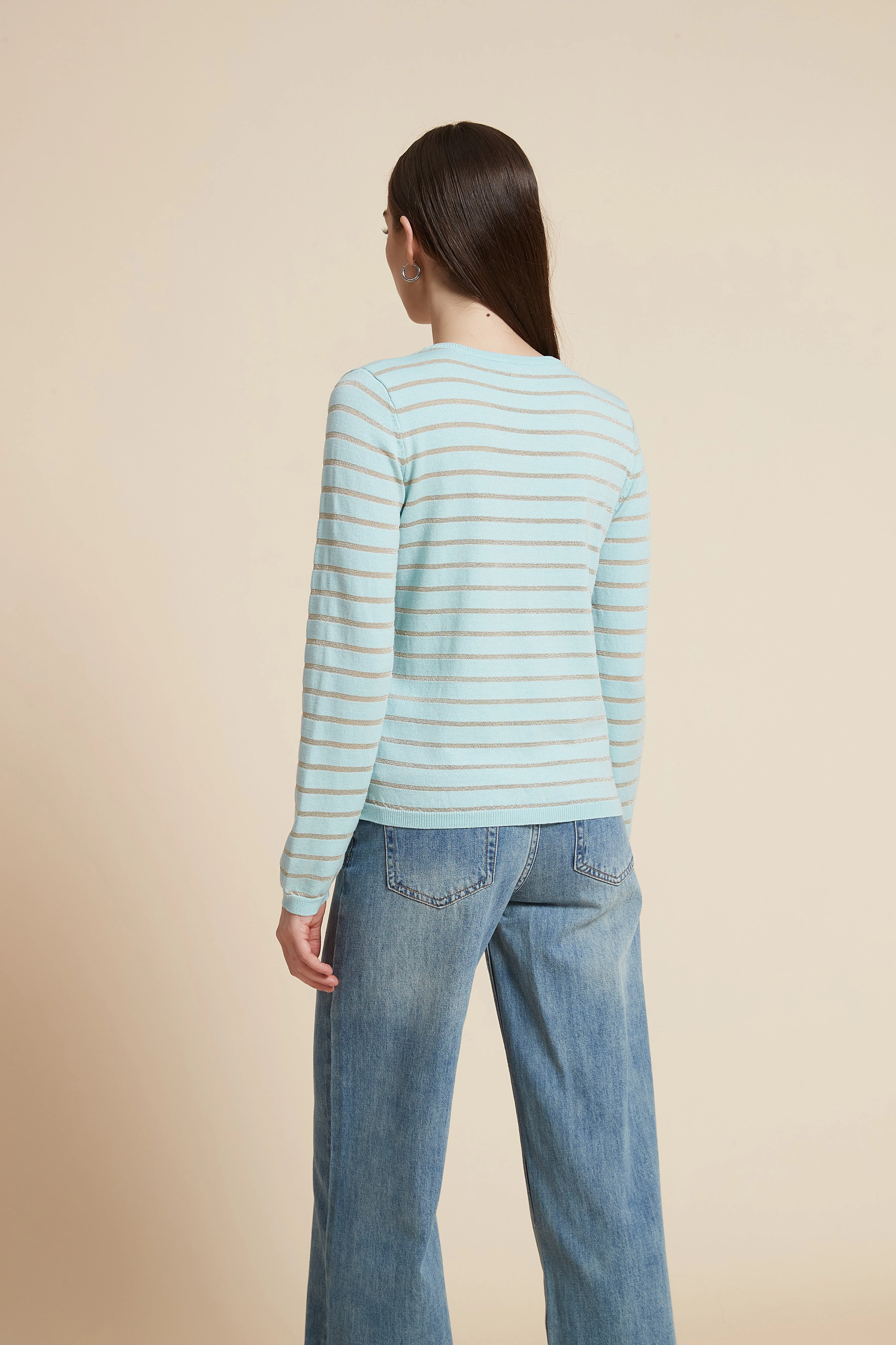 Striped Round Neck Blouse - Image 7