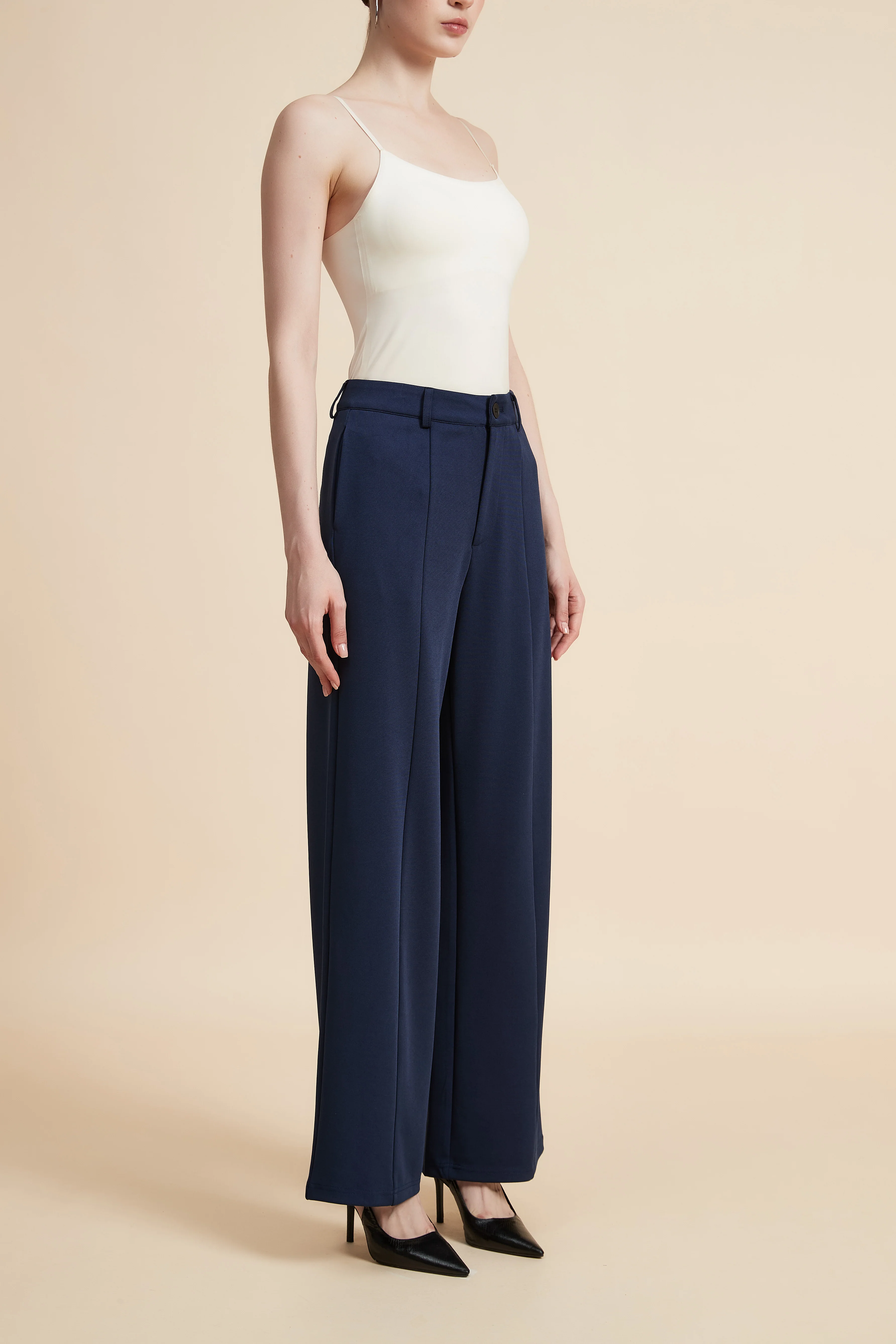 Wide Leg Solid Pants - Image 2