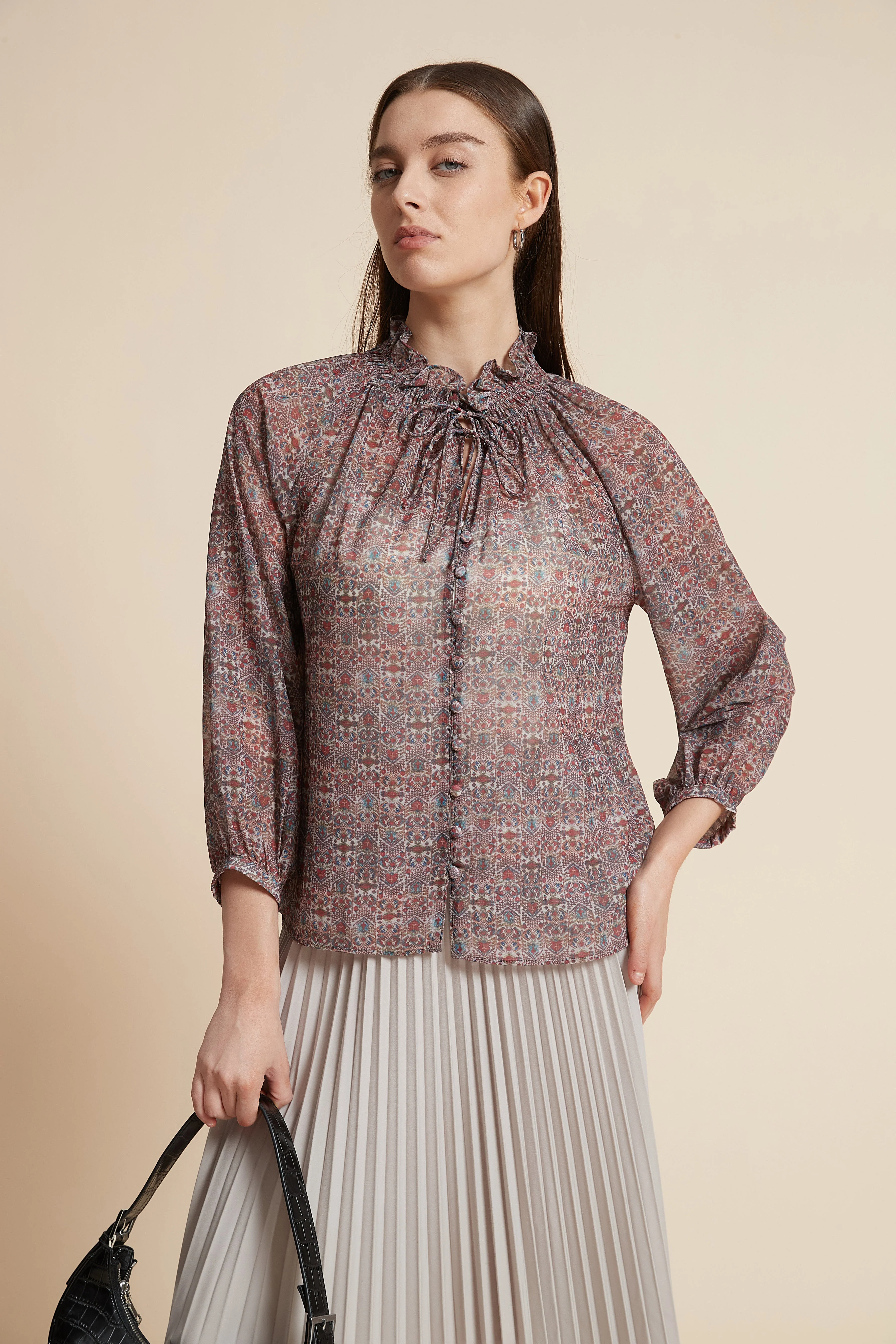 Multicolor Long Sleeve Blouse