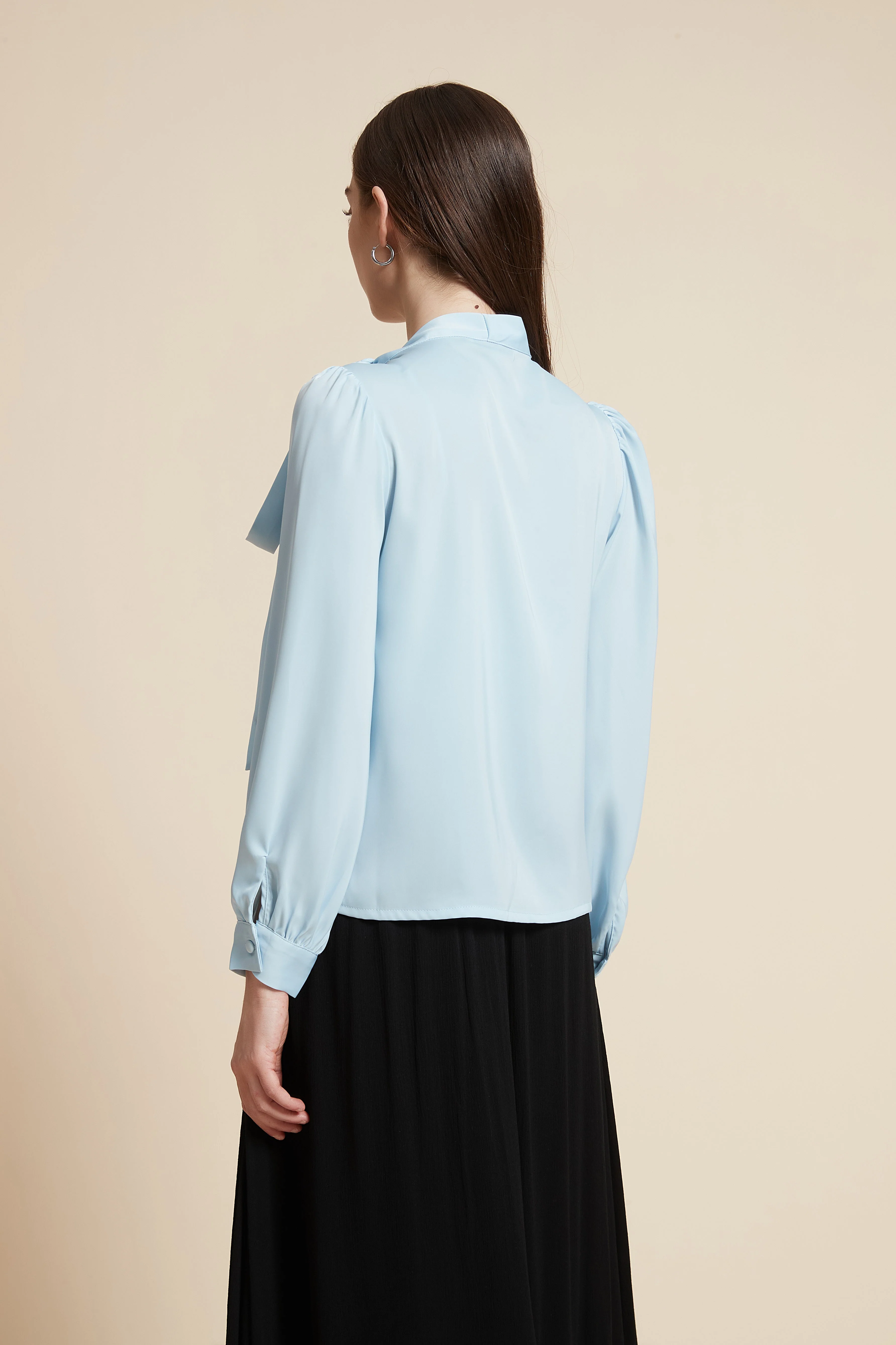 Long Sleeve Solid Blouse - Image 5