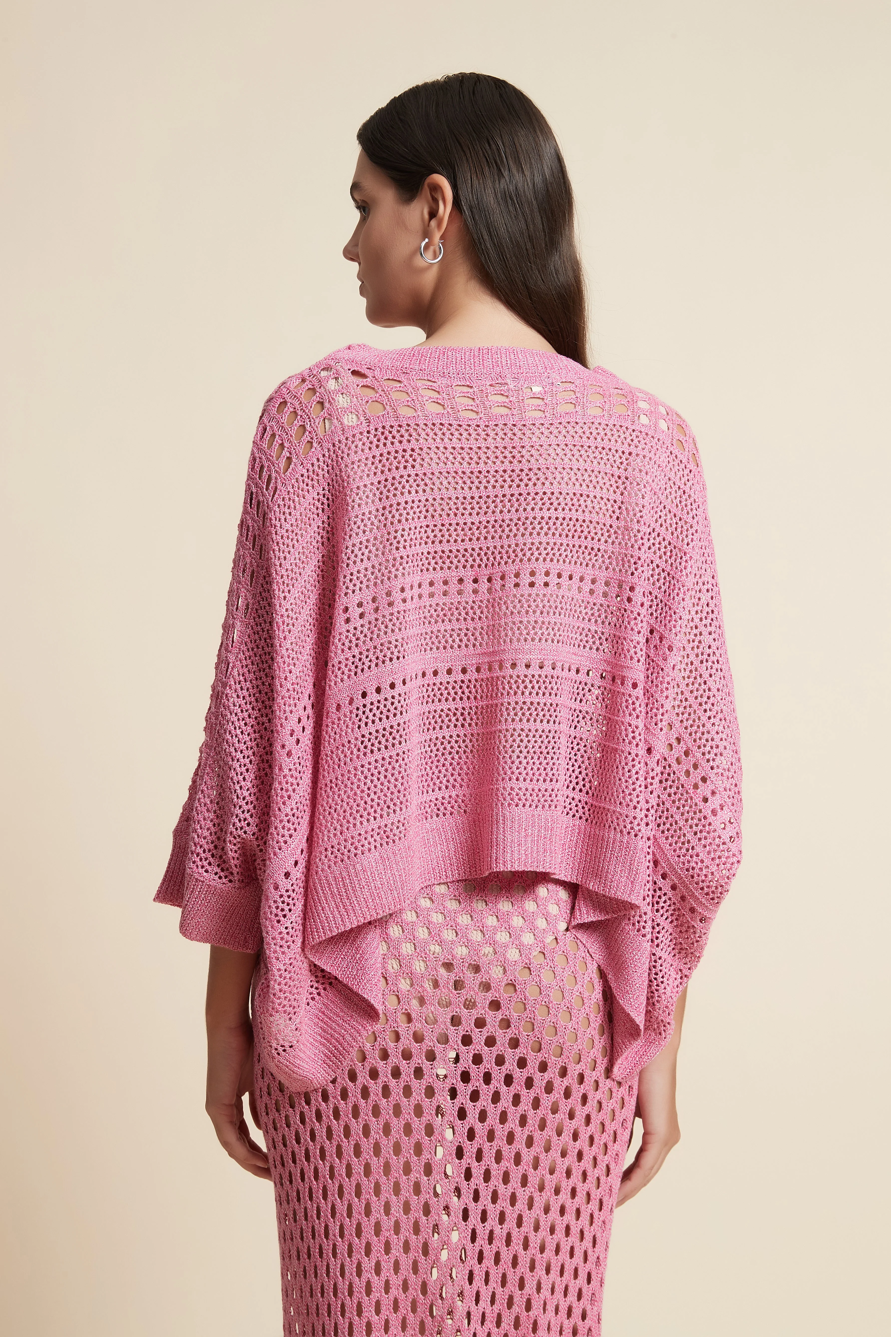 Short Sleeve Lace T-Shirt with Round Neck - Image 4