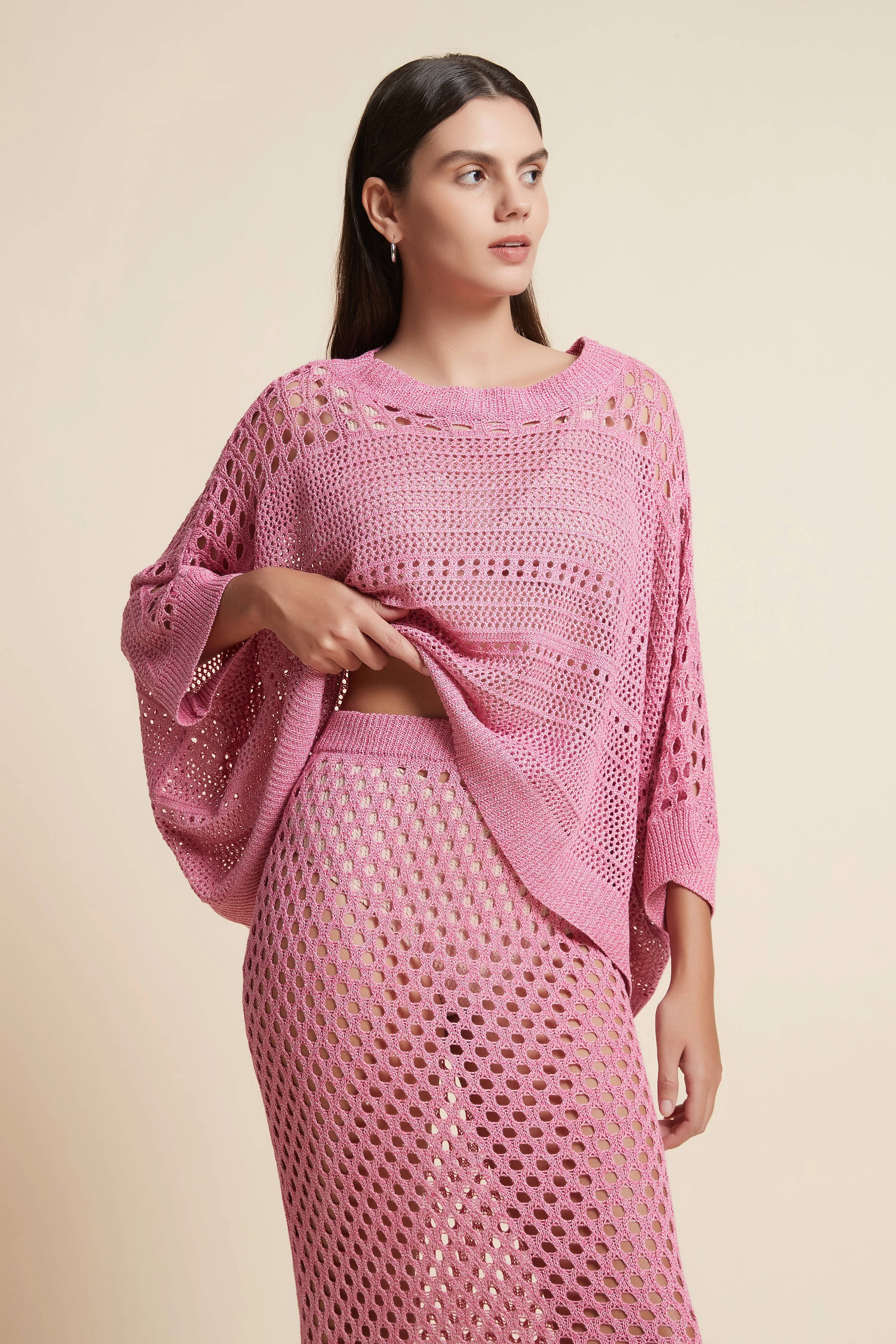 Short Sleeve Lace T-Shirt with Round Neck - Image 6